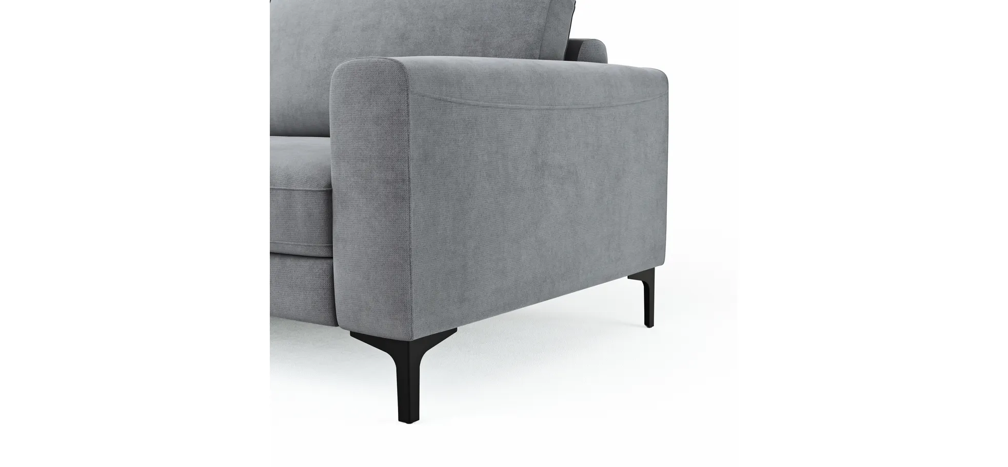 Ecksofa Oviedo - Longchair links mit 1,5-Sitzer inkl. Relaxfunktion (motorisch), Stoff, Grau
