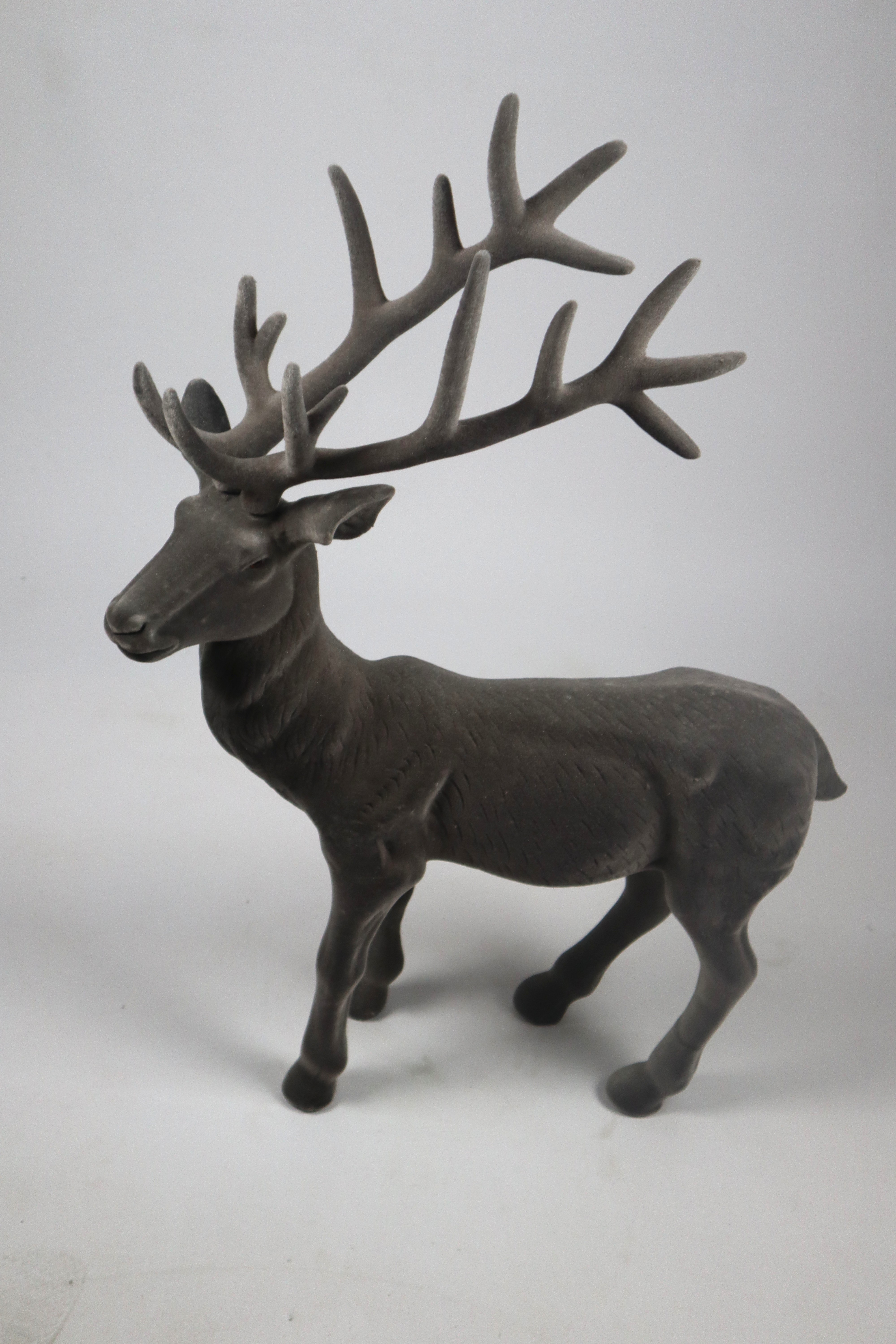 Rentier stehend grau - Flock Kunstst. 76cm