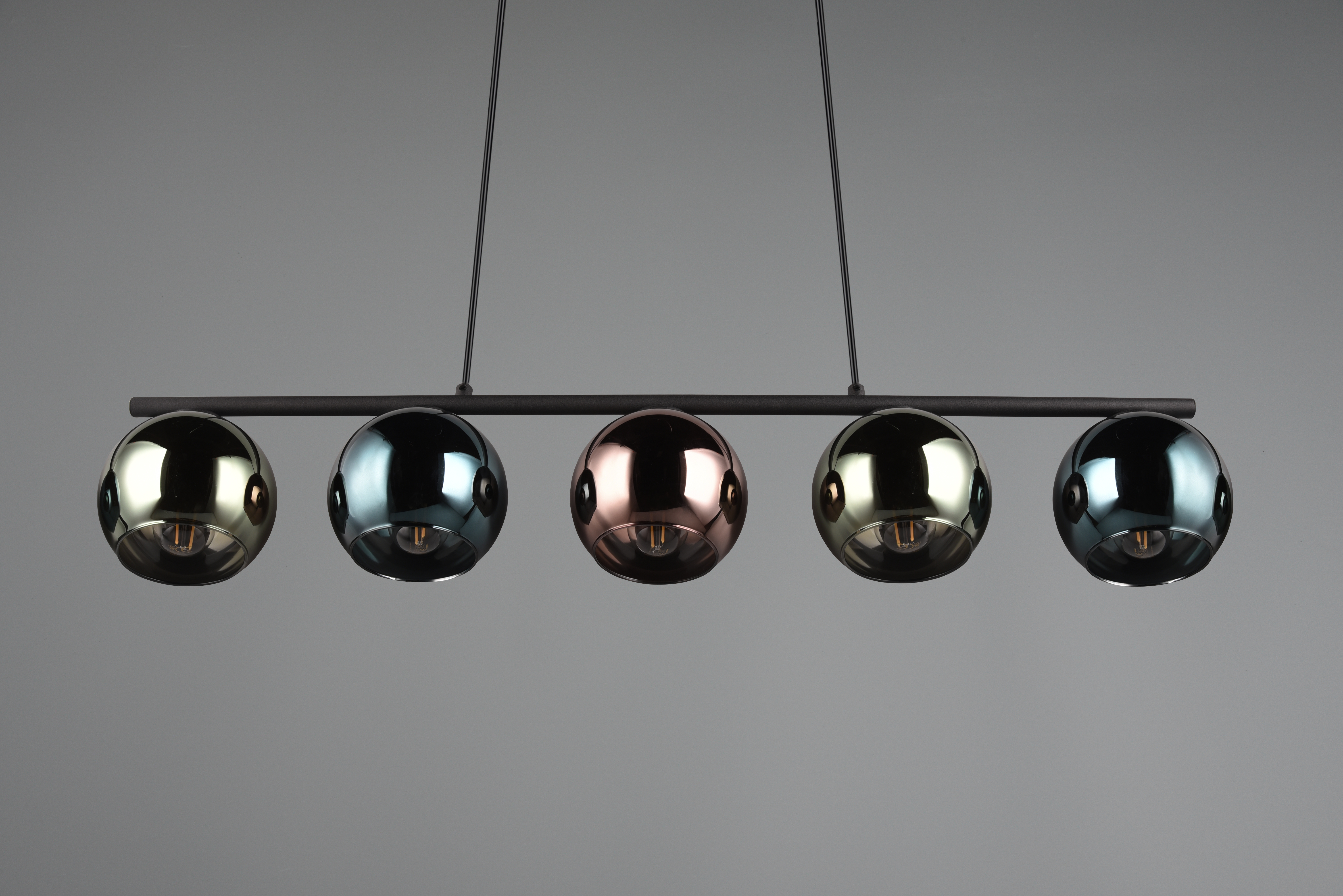 Pendelleuchte Sheldon - 5flg., Metall/multicolor, ca.83 x Höhe max: 150 cm