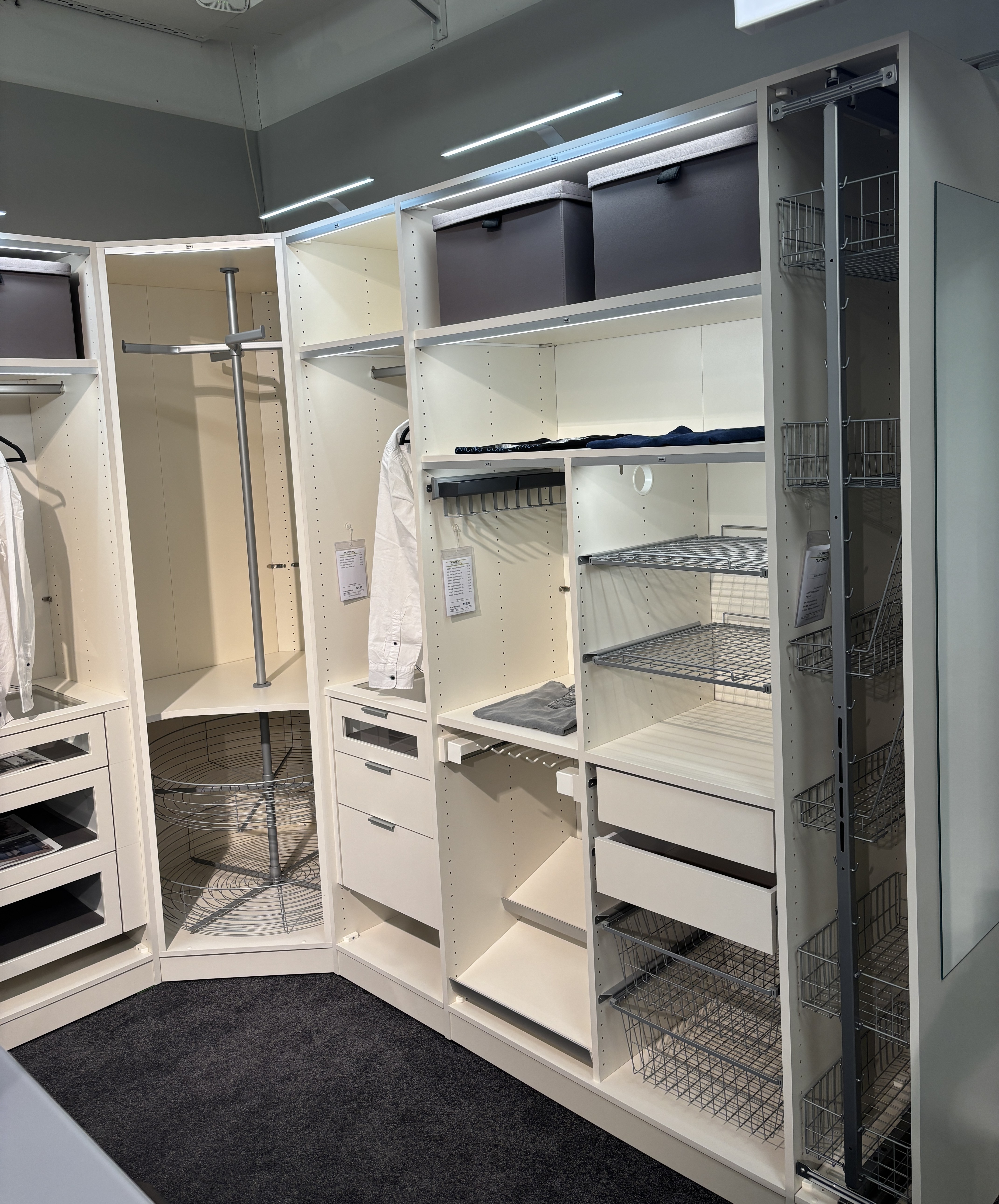 Demokleiderschrank, offen, cremeweiß - Join-It