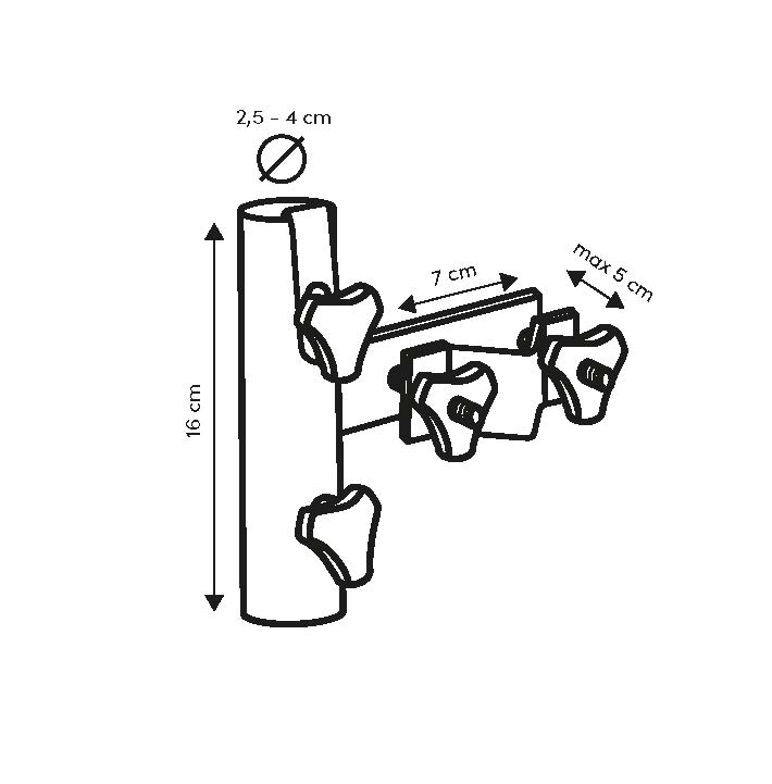 Balkonklammer, vertikales rundes Geländer        - Balkonklammern