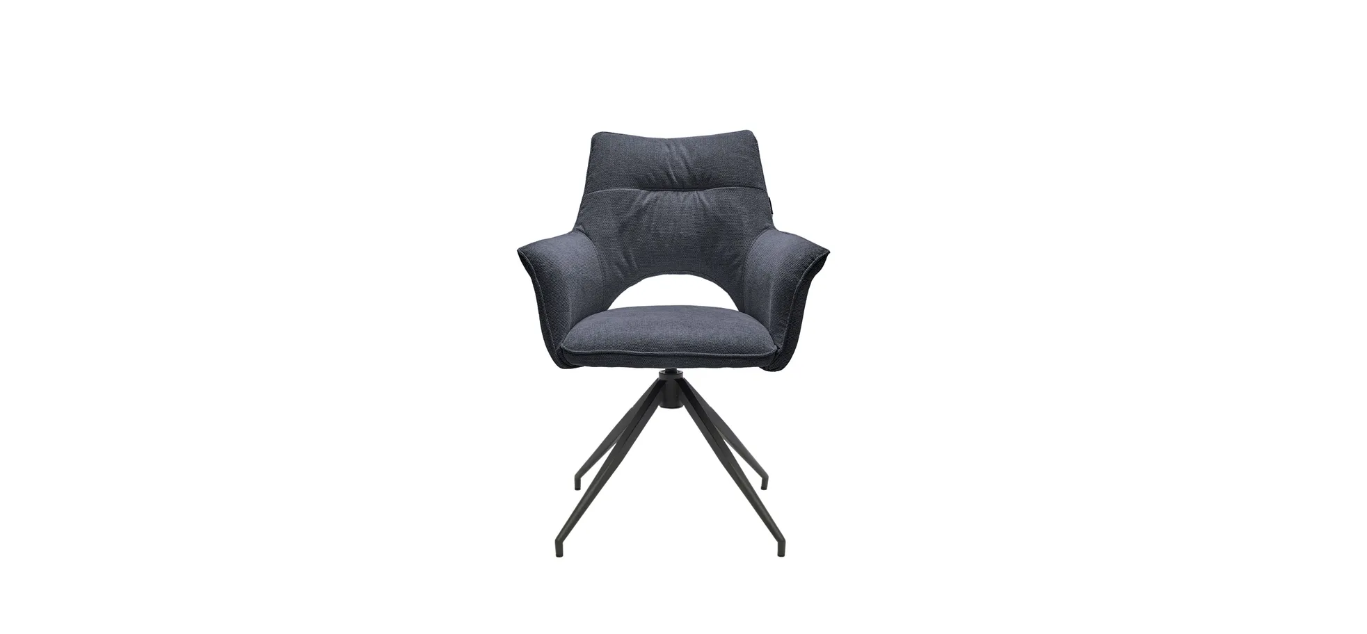 Vierfußstuhl mit Armlehnen, blau - Maleen