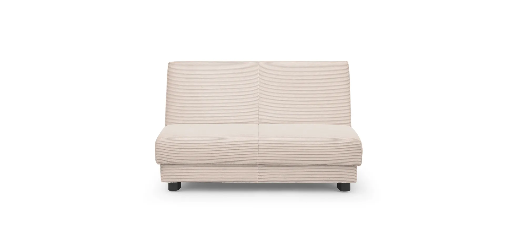  Schlafsofa EASY Optik A - 2-Sitzer ohne Armlehne, 140 cm inkl. Schlaffunktion, Cord, Beige
