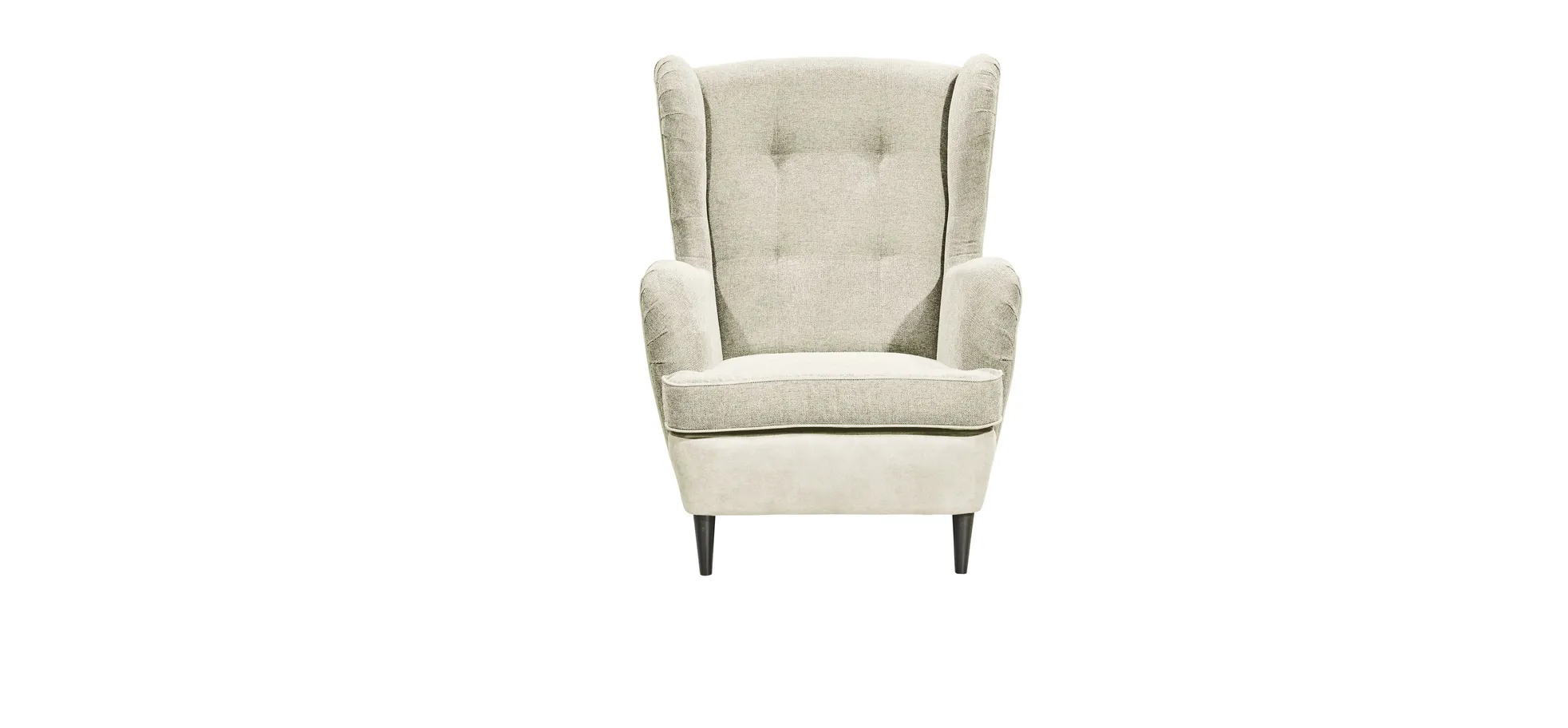 Sessel - Webstoff, Microvelours, Creme 