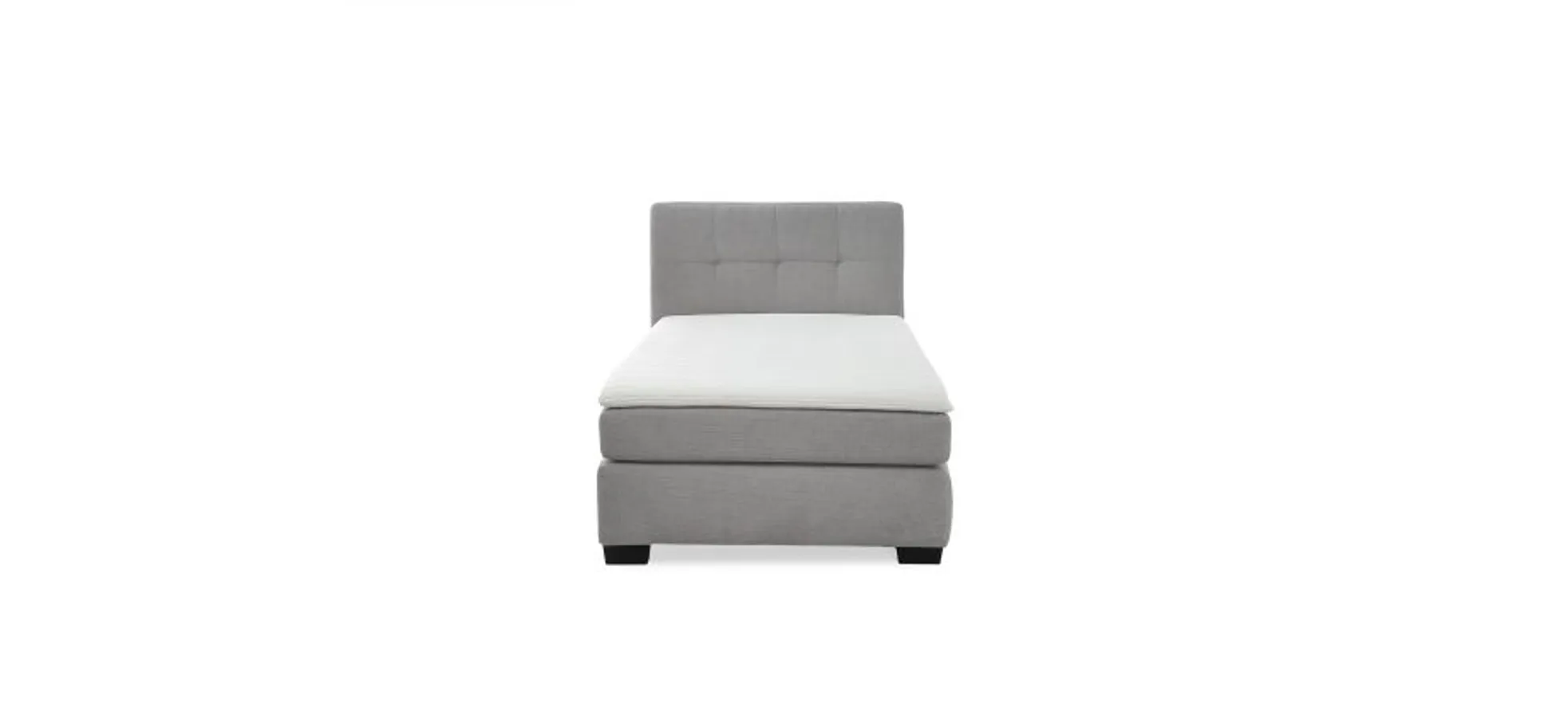 Boxspringbett JILA- Ligefläche ca. 120x200 cm, Stoff, Hellgrau