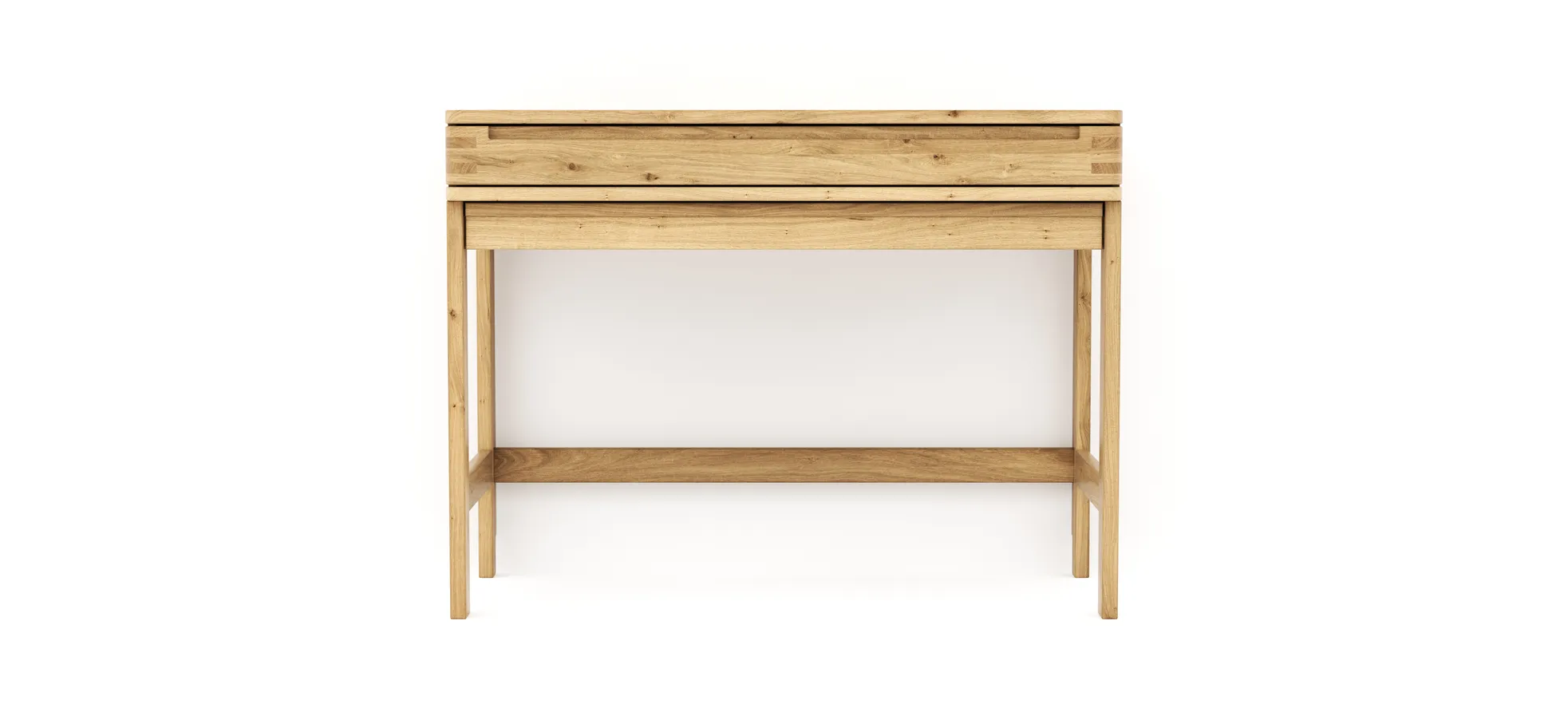 Homeoffice-Schreibtisch Cartago Soft - Wildeiche massiv, bianco geölt