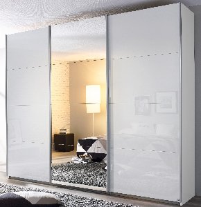 Schwebetürenschrank, alpinweiß  - Rivasa/Raila