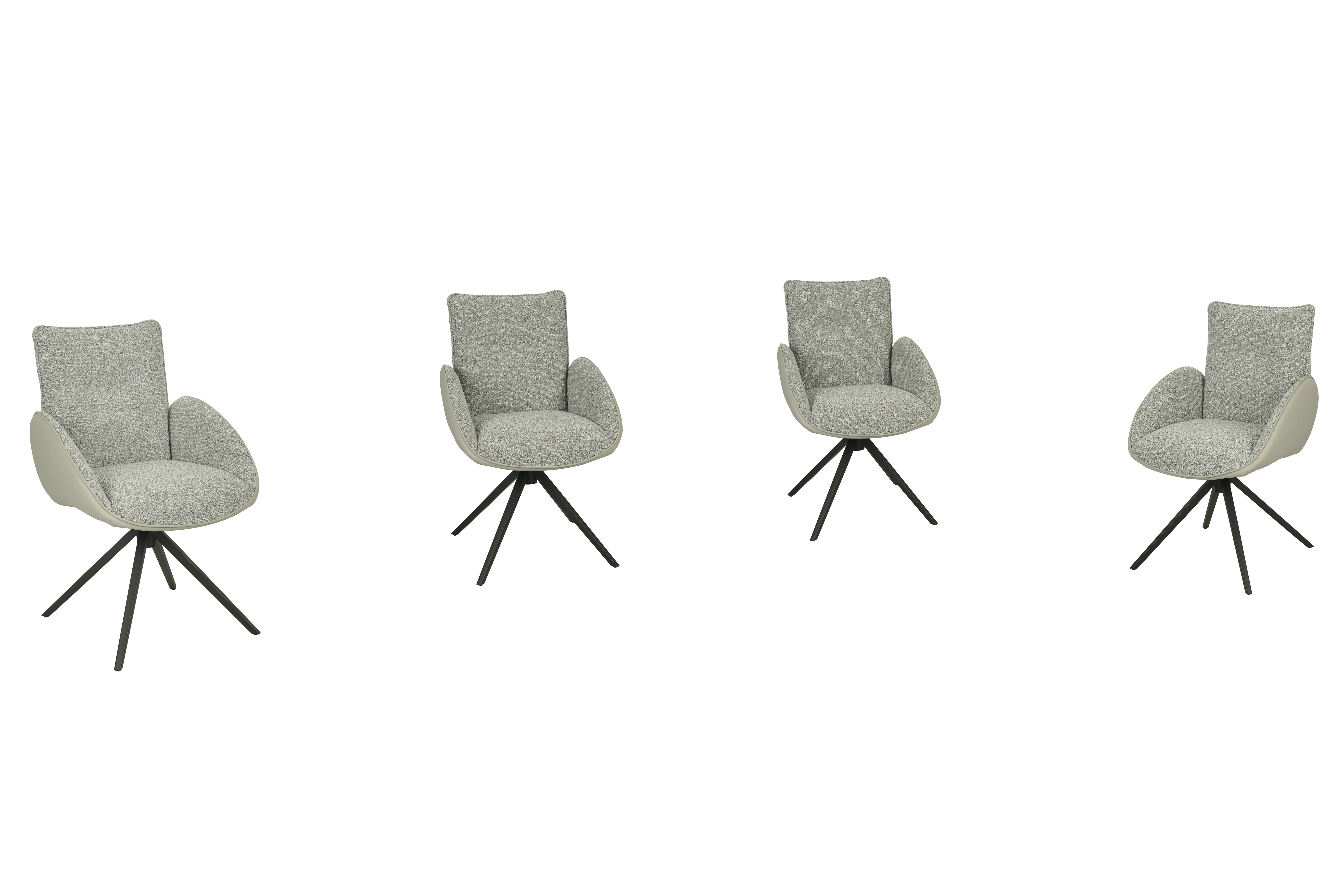 Armlehnstuhl, silberfarben - Maura