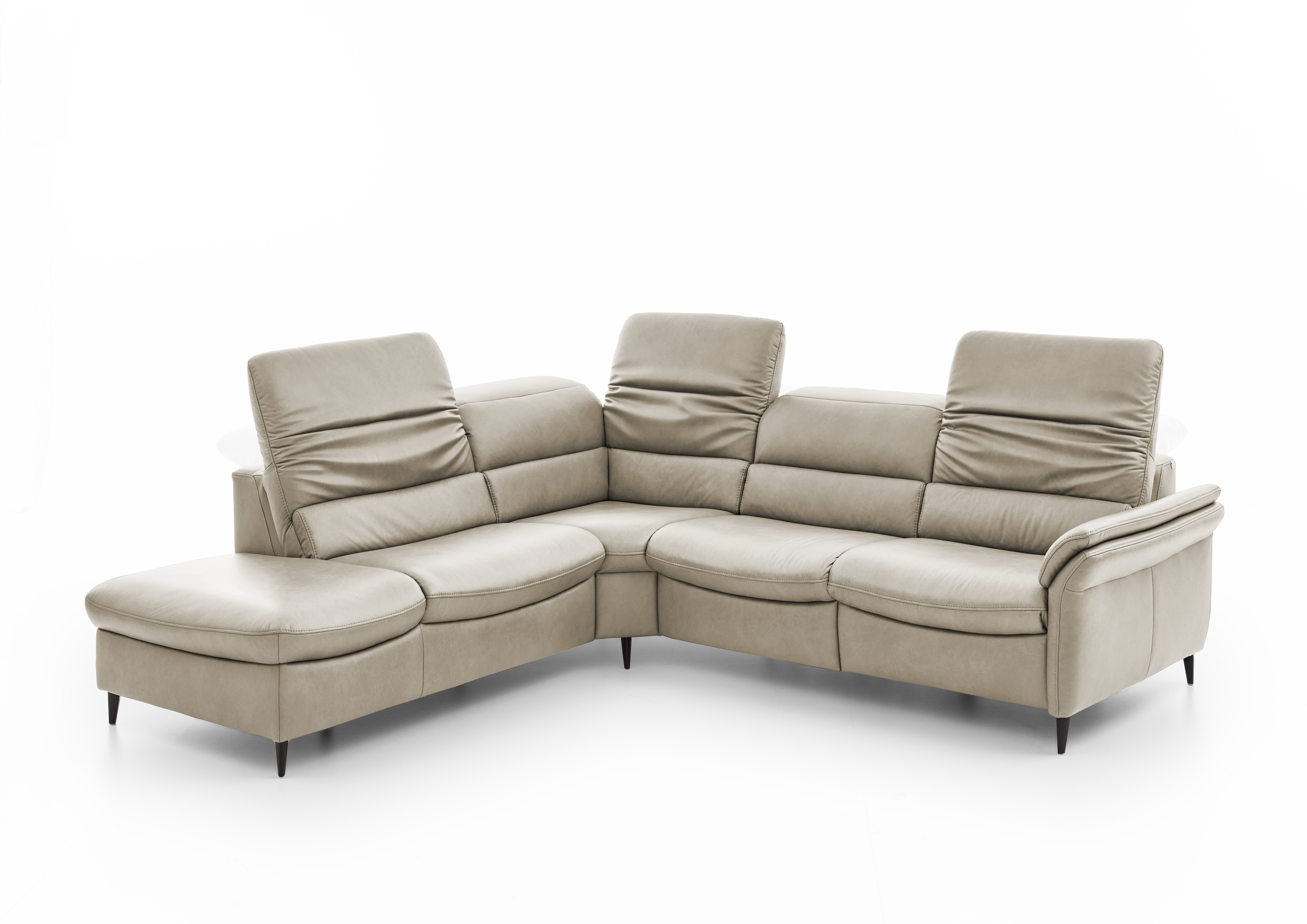 Ecksofa, Leder gravel - LS26 Crata