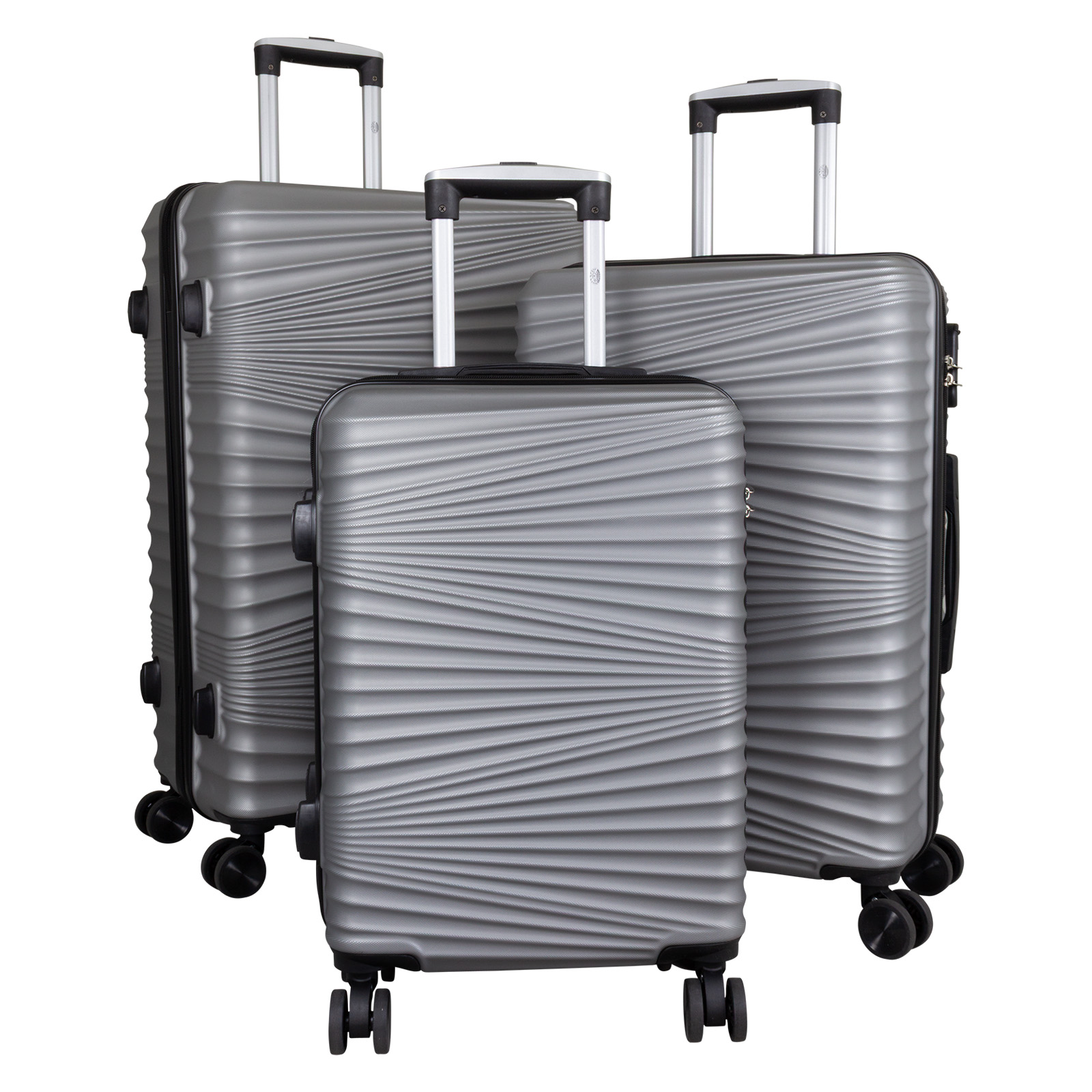 Kofferset Luxor, 3-Tlg. - silber