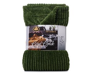 Wohndecke Cord Optik, dunkelgrün - 150x200 cm, Mikrofaser