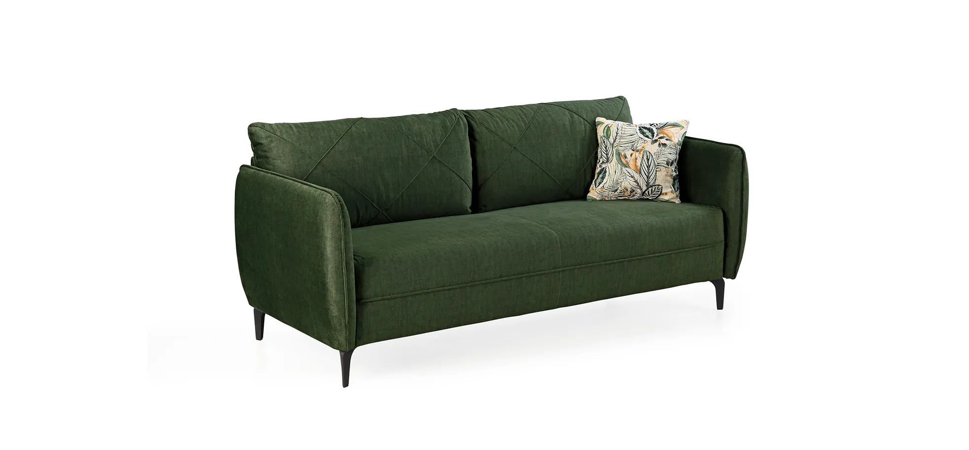 Sofa - 3-Sitzer, Stoff Dunkelgrün