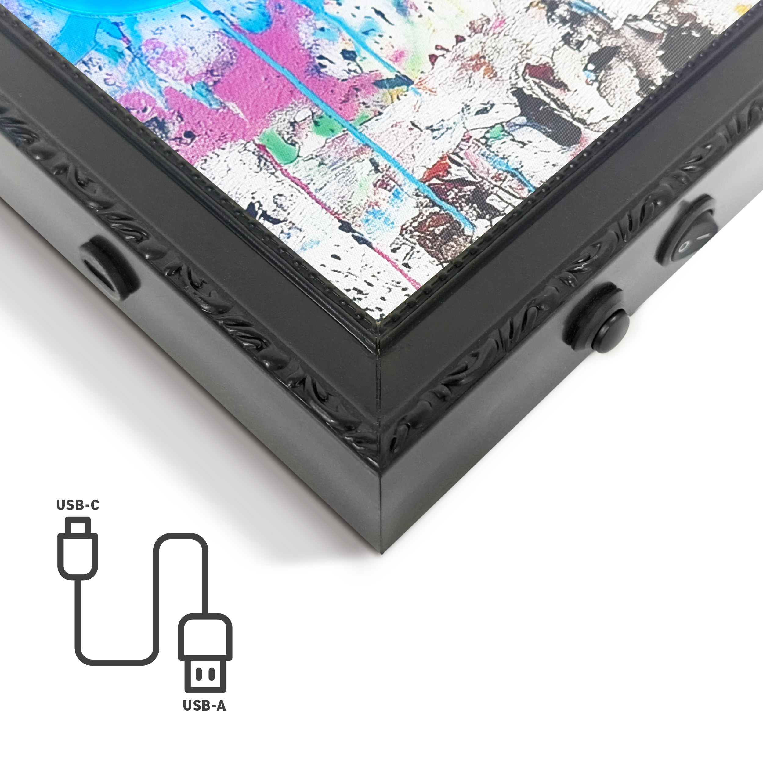 Neon LED Art Black - 50x70cm, sneaker view