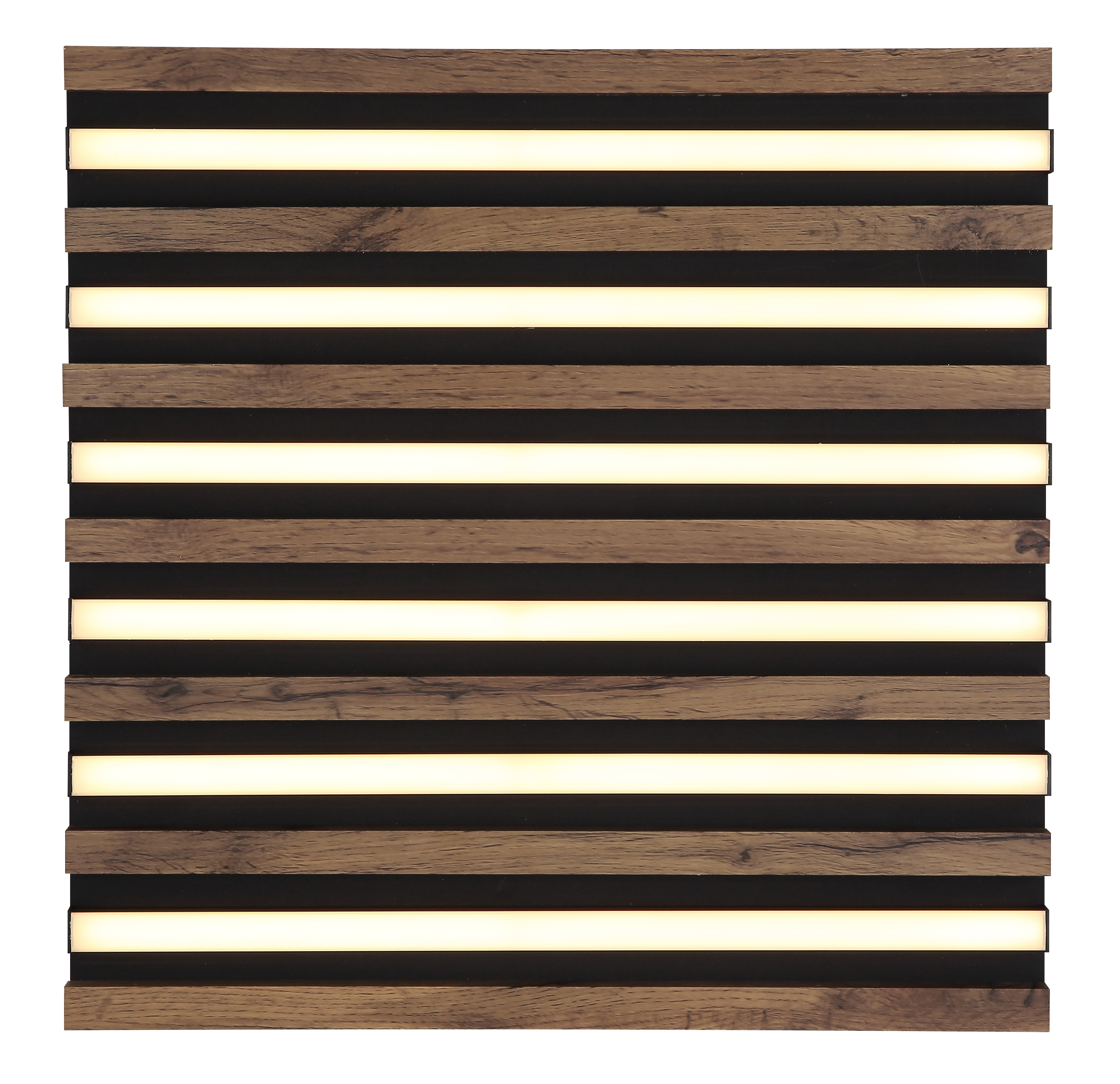 Deckenleuchte HAYDEN 45x45x5cm - Metall schwarz matt, LED