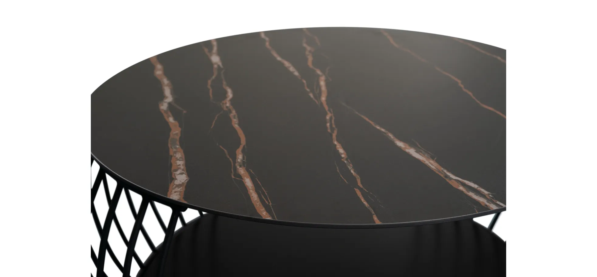 Couchtisch, Stein dunkel, Ø 60 cm - Malio