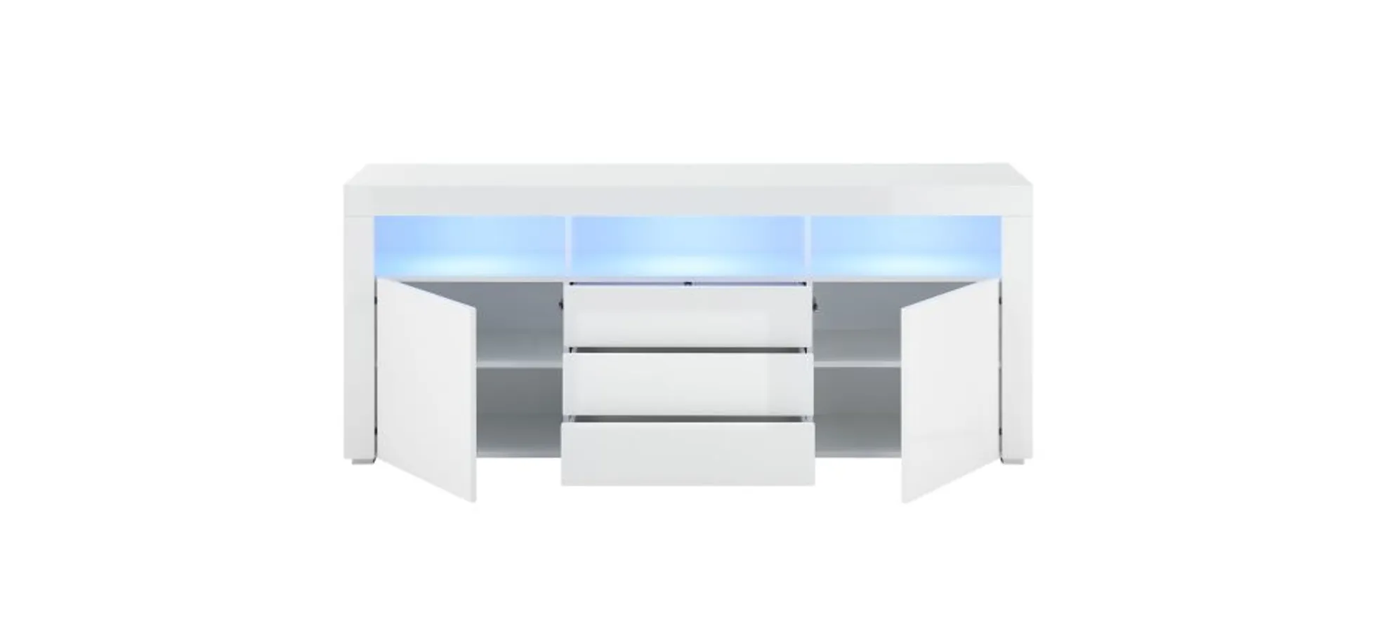 Sideboard- Weiß, Weiß, Hochglanz, Sideboard- Weiß, Weiß, Hochglanz,