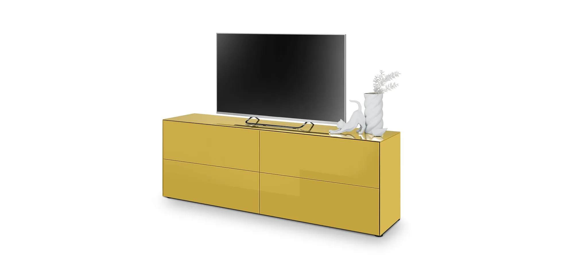 Lowboard - B ca. 181 cm, Goldgelb