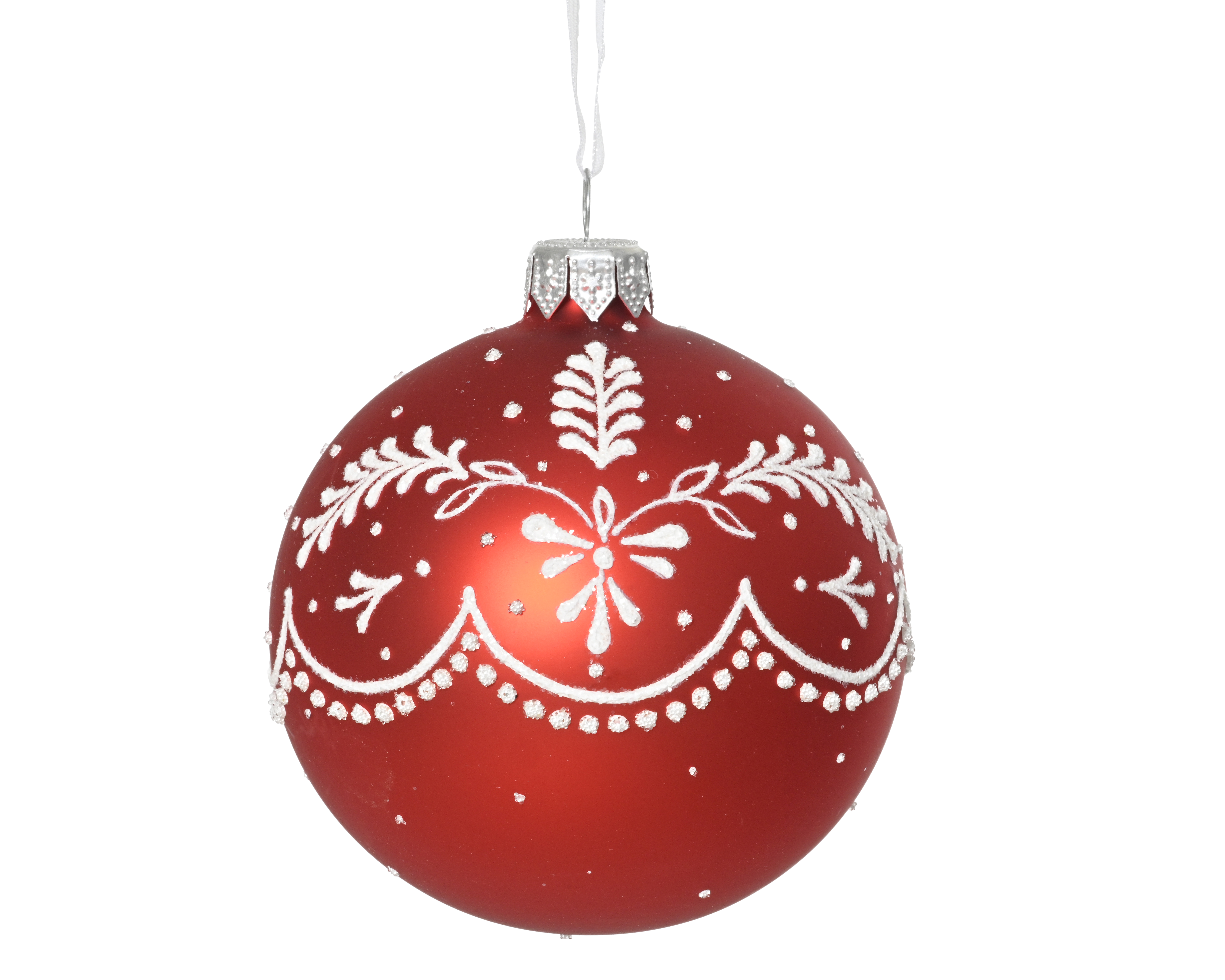 Weihnachtsbaumkugel Schleife Glas - rot, Ø8.00cm