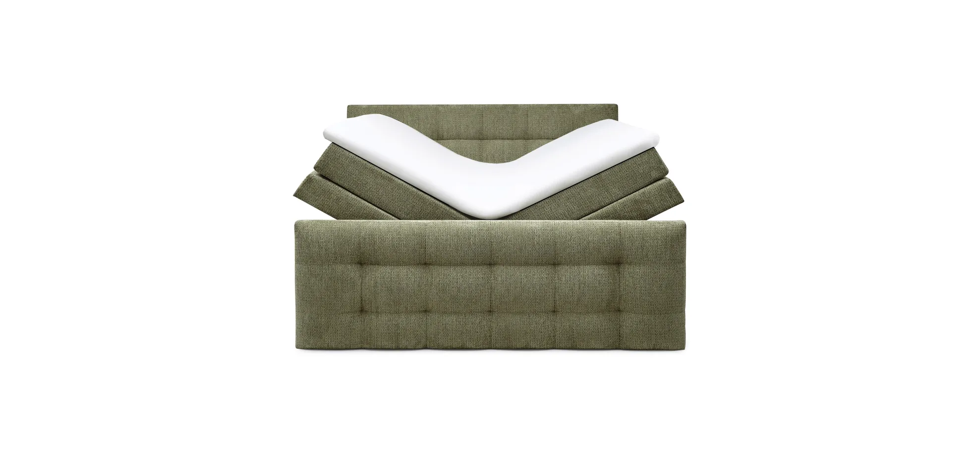 Boxspringbett, Stoff Grün - Sandrin I