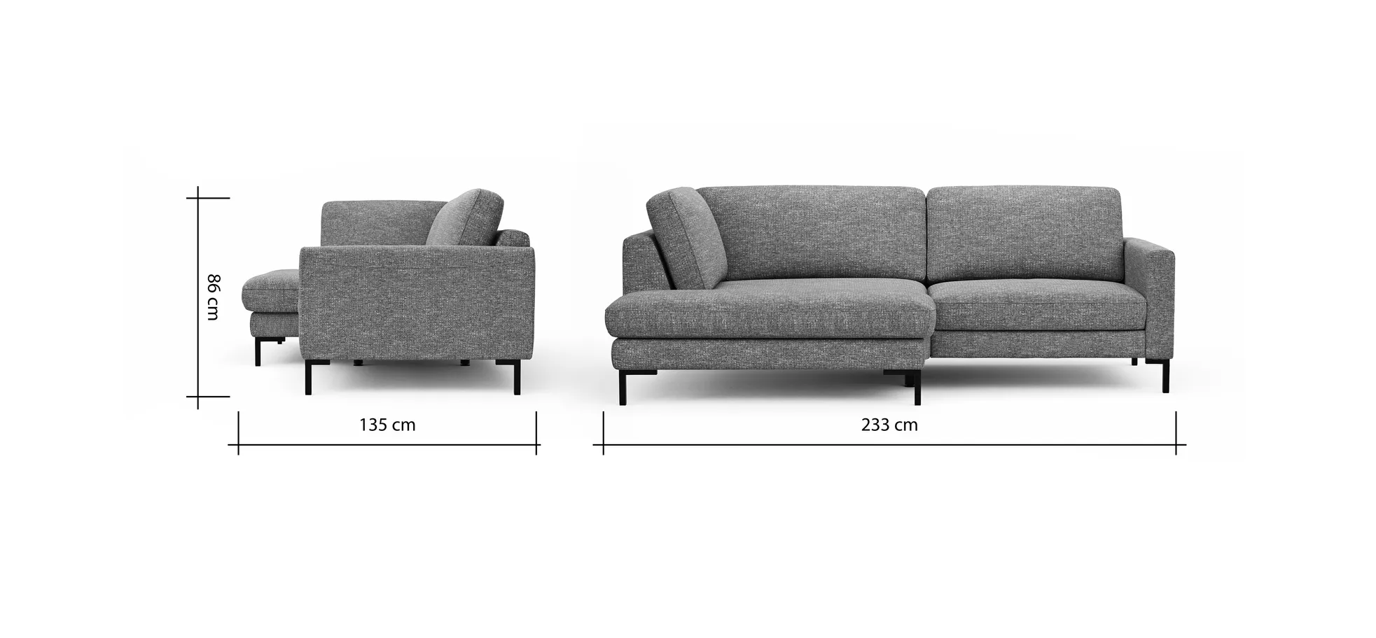 Ecksofa Oviedo - Ecke links mit 1,5-Sitzer, Stoff, Senfgelb