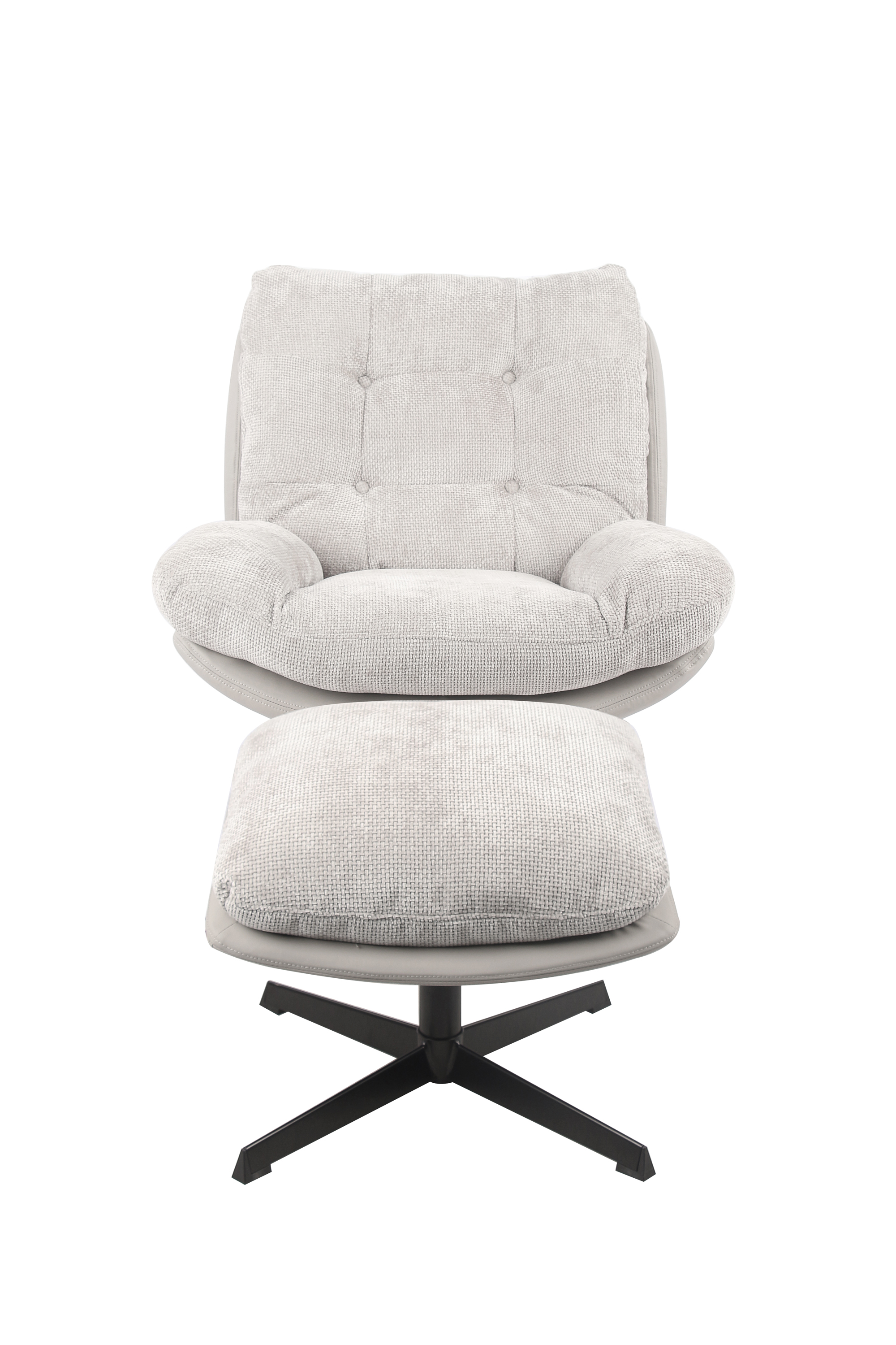 Relaxsessel mit Hocker, sand - Dorisa