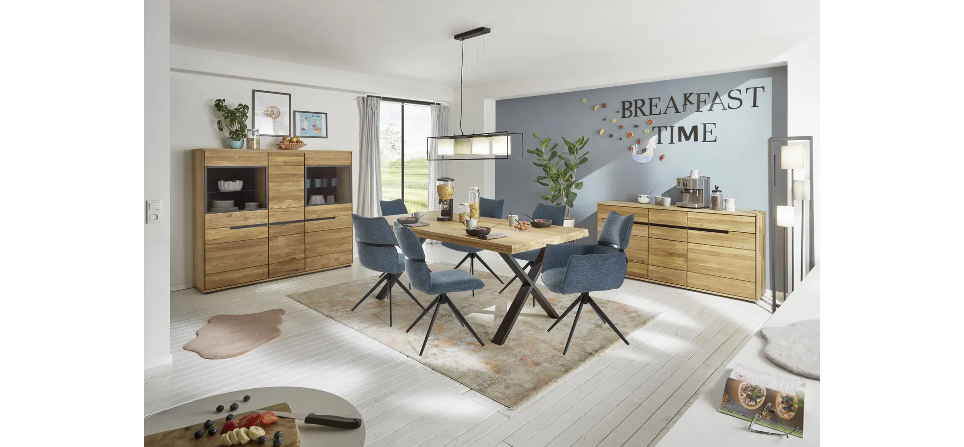 Stuhl, Bezug türkis, drehbar 360° autoreturn - Marja