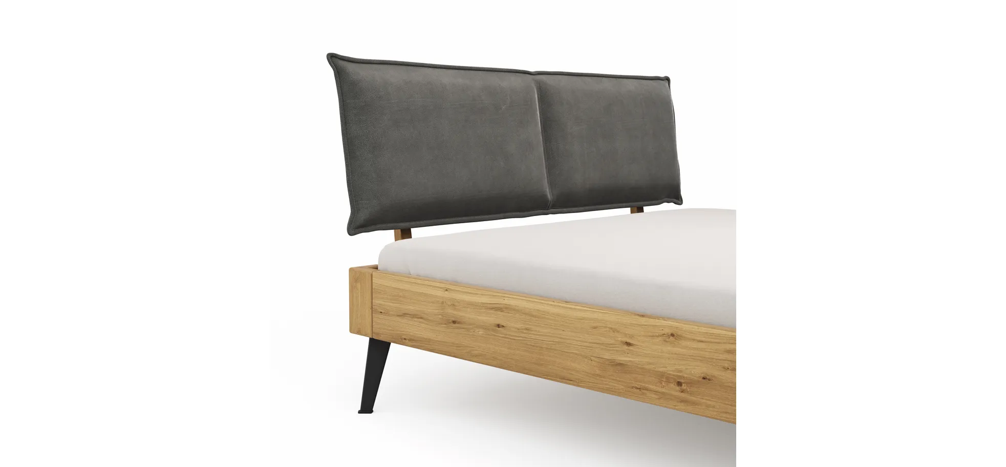 Bettgestell 1660 - Liegefläche ca. 160x200 cm, Wildeiche massiv, geölt