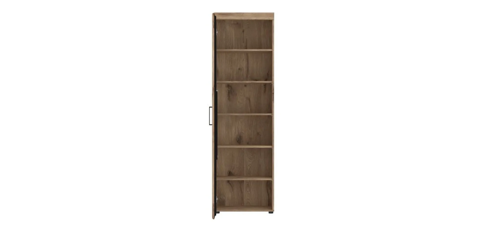 Garderobenschrank- B ca. 58 cm, Eiche Dekor, Dunkelgrau