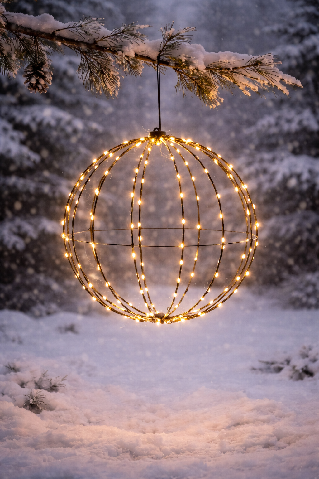 LED-Deko Leuchtkugel Ø 50 cm, 224 LED mit Timer - 