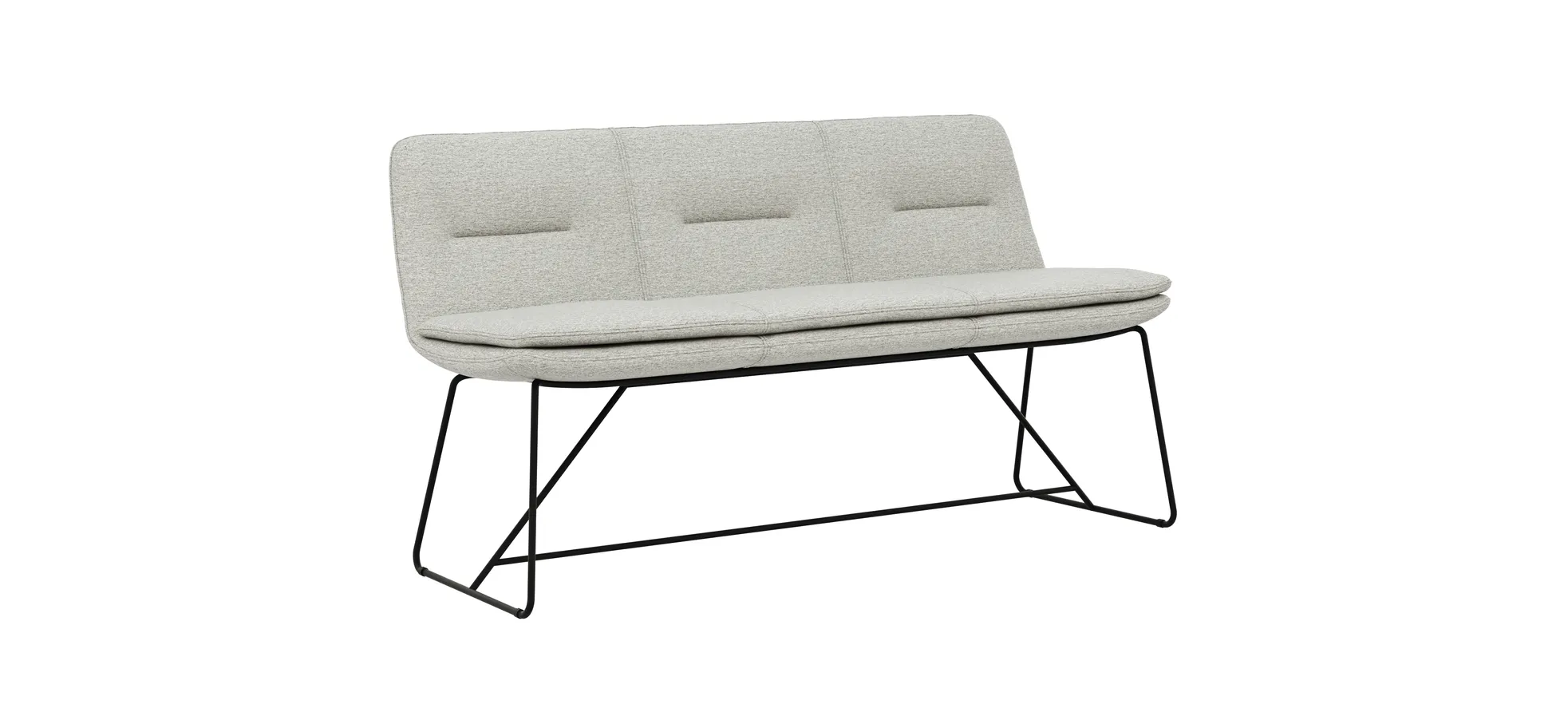 Polsterbank Macano - B ca. 160 cm, Stoff, Hellgrau