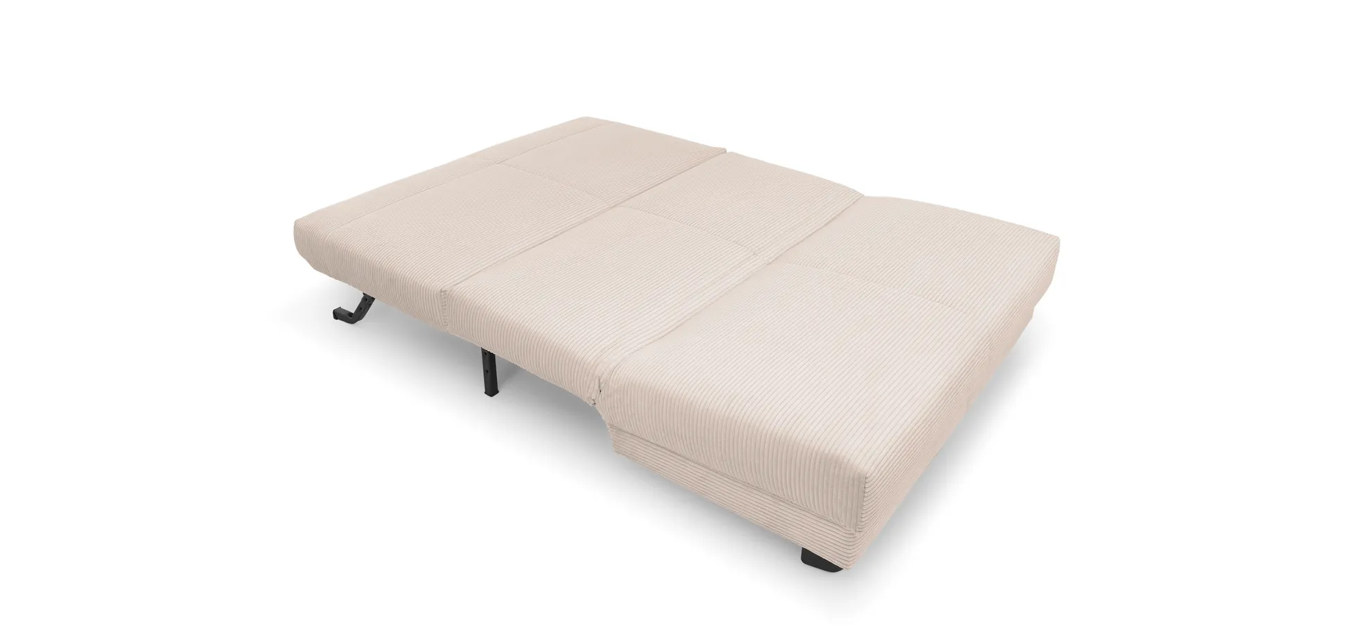  Schlafsofa EASY Optik A - 2-Sitzer ohne Armlehne, 140 cm inkl. Schlaffunktion, Cord, Beige