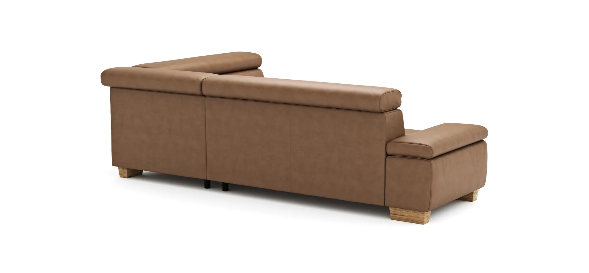 Ecksofa Philadelphia - 2,5-Sitzer, Ecke rechts, Kopfteil verstellbar (manuell), Stoff, Braun