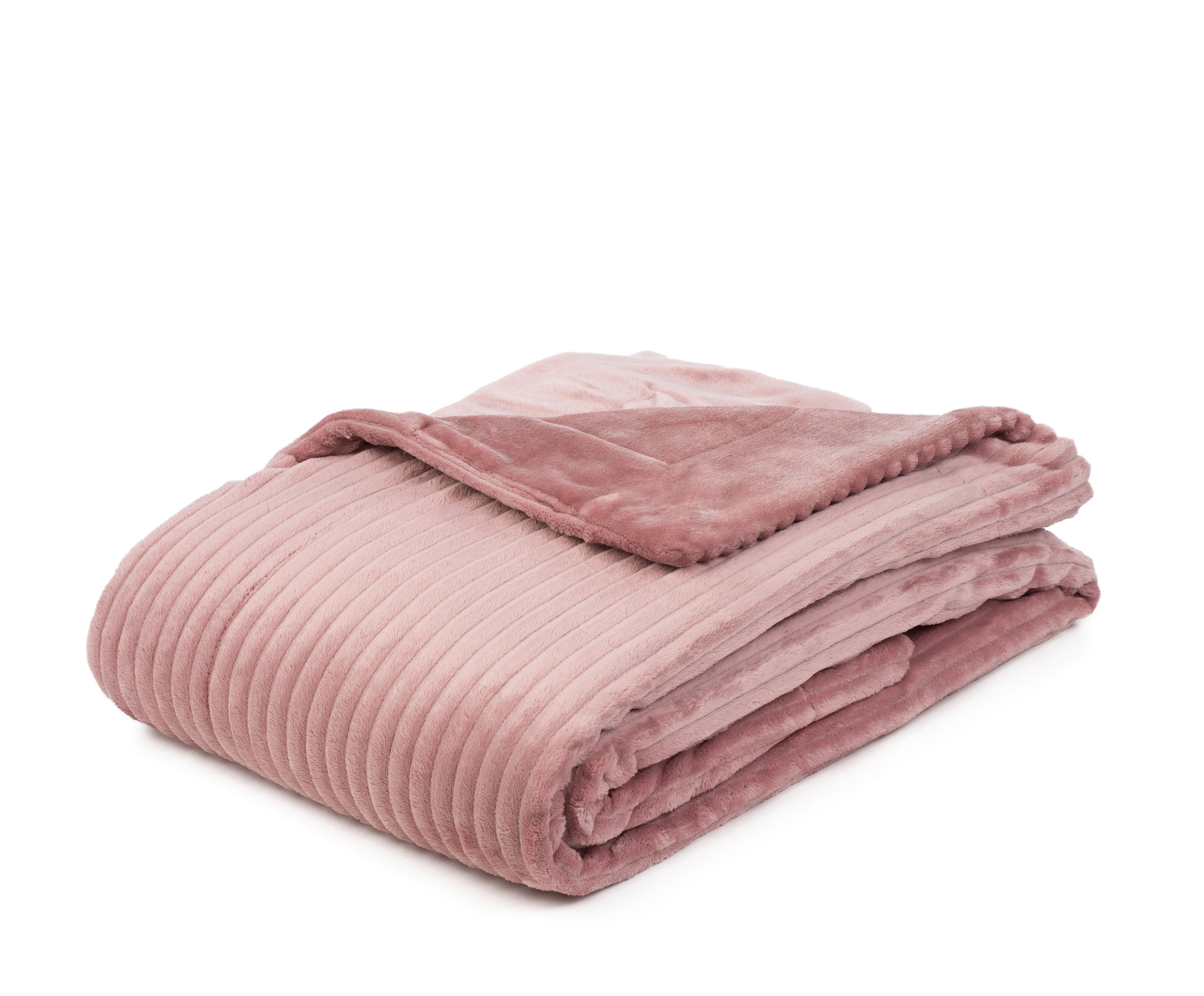 Wohndecke Cord Optik, altrosa - 150x200 cm, Mikrofaser