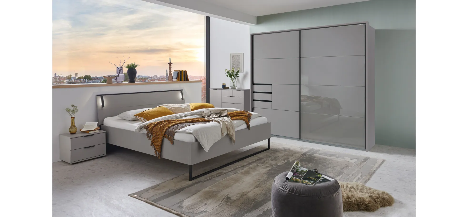 Futonbett, saharagrau - MyStyle 3071