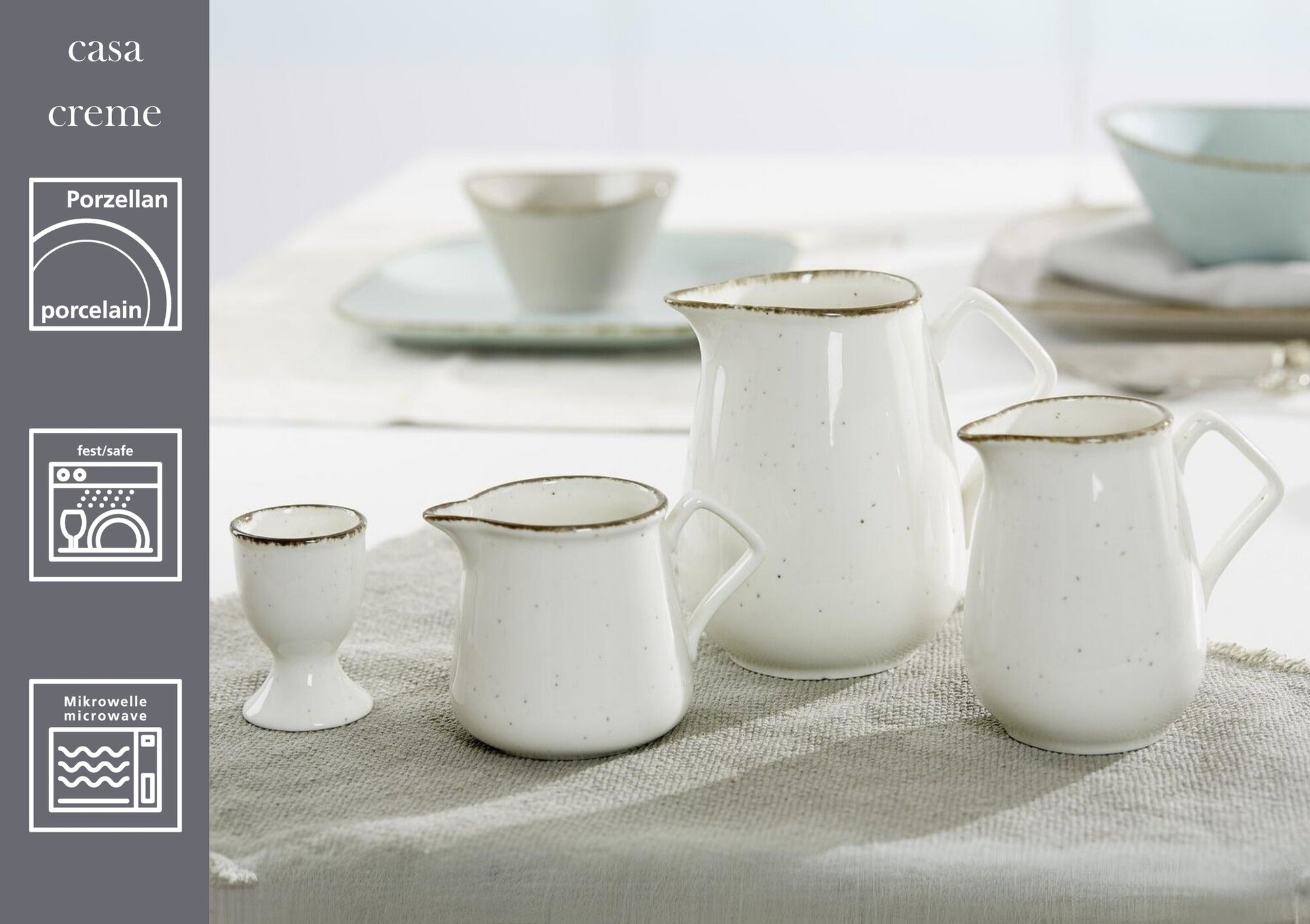 Eierbecher Casa Creme 5 cm - Porzellan, spülmaschinenfest, x-förmig, beige