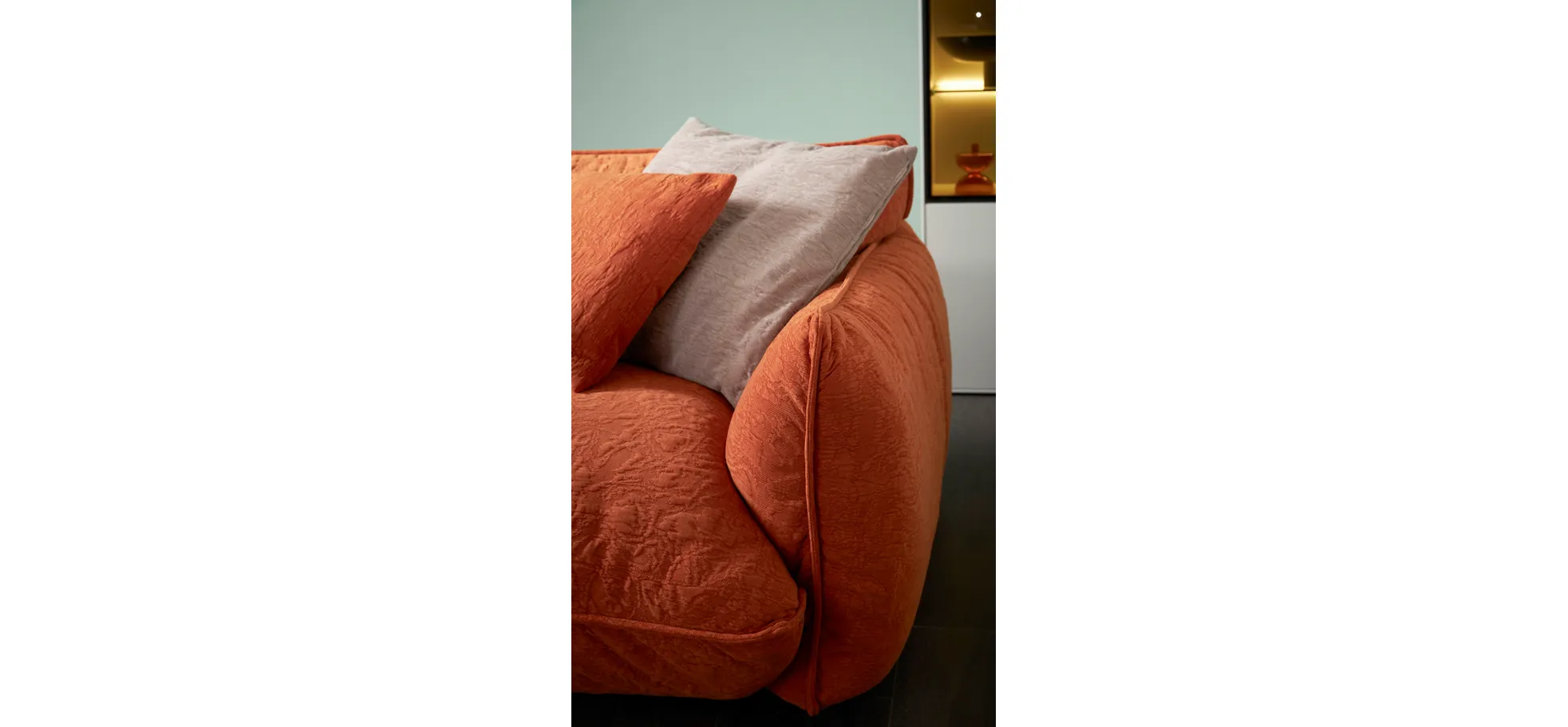 Sofa Fluffy - 4-Sitzer inkl. Rückenlehne verstellbar, Stoff, Kupfer
