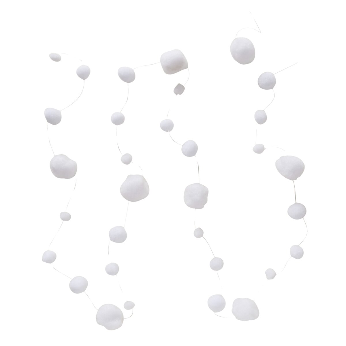 Girlande Snowfall - L 4,00 cm, H 200,00 cm, Polyester, weiss