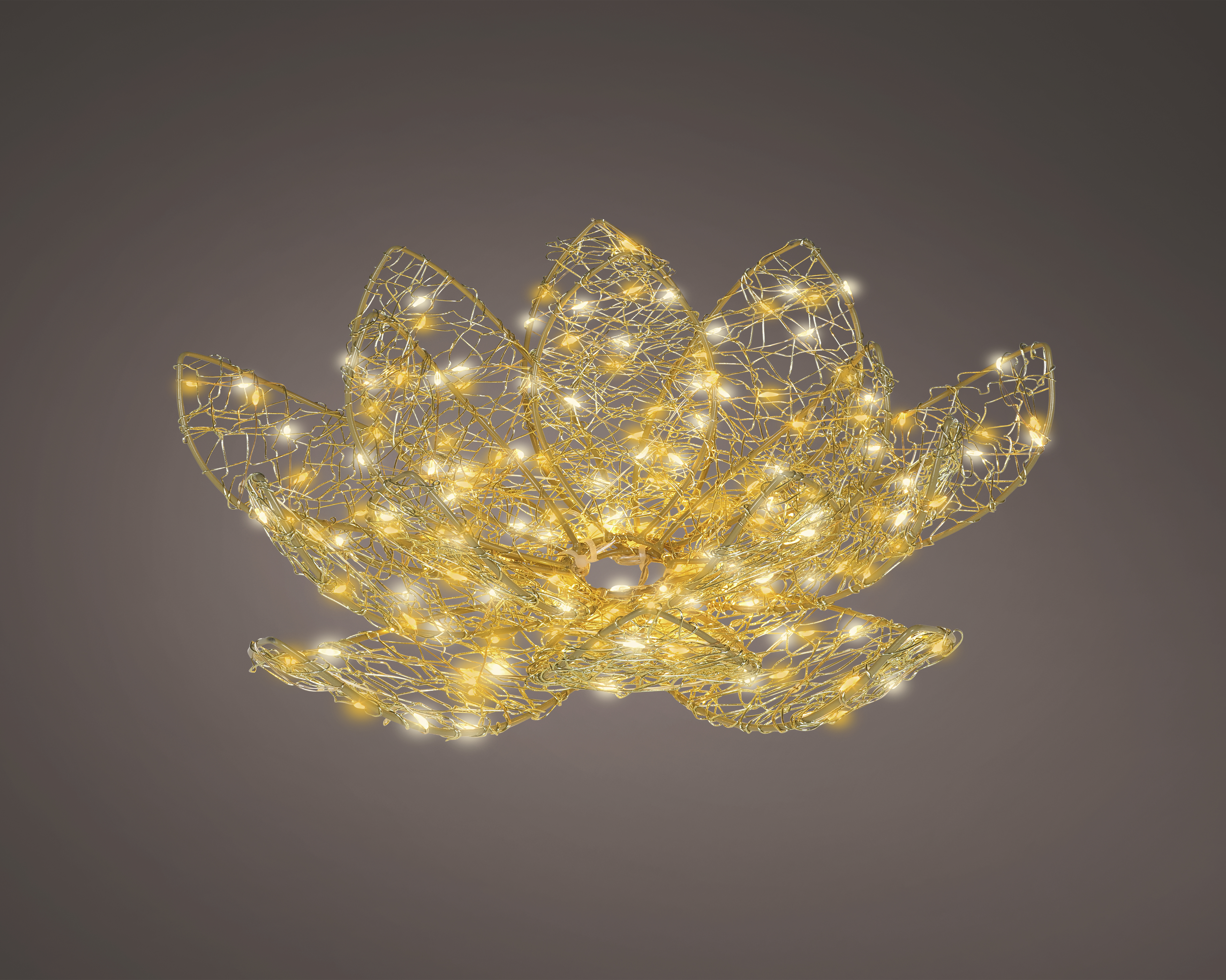 LED Blume Metall - weiss, Ø38.00-H13.00cm-200L