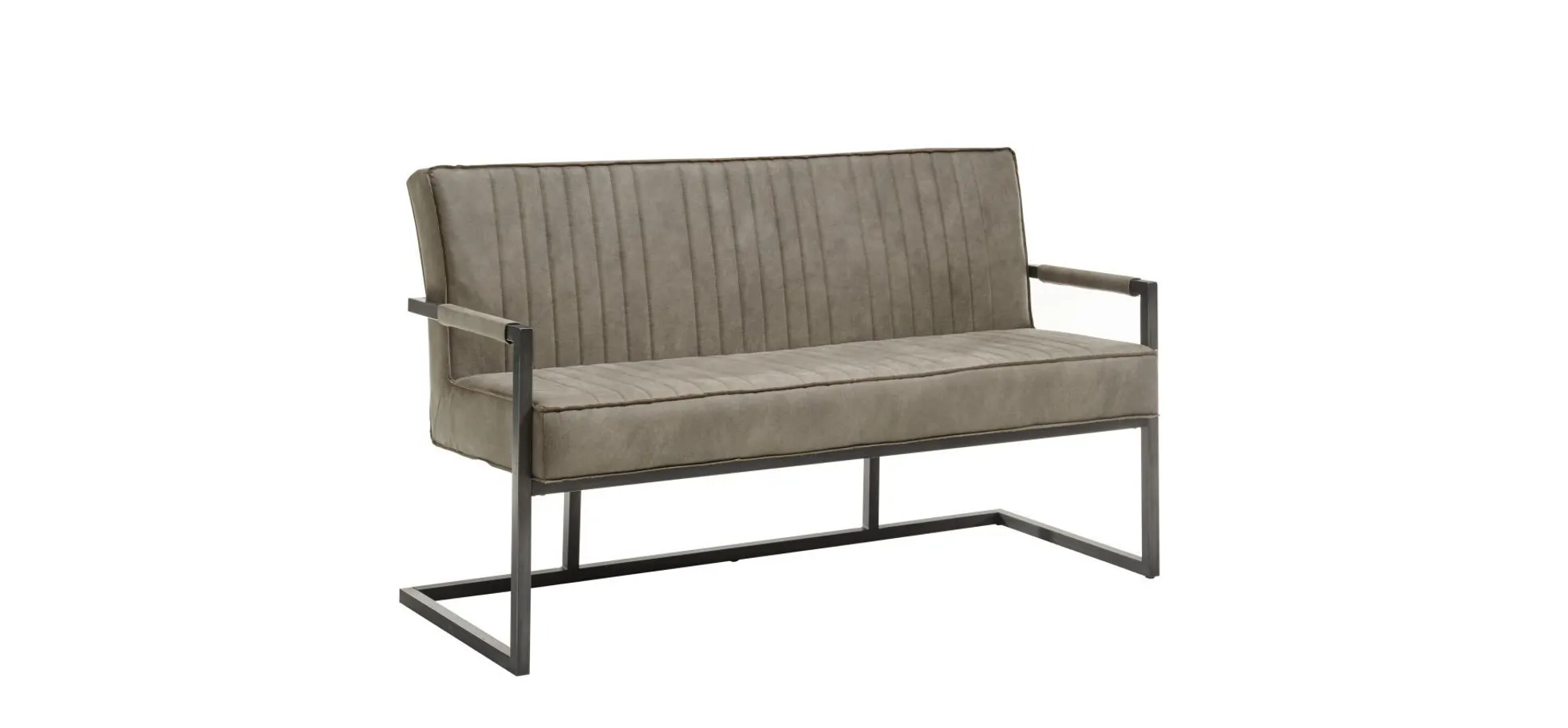 Bank - mit Armlehne, Microfaser, Taupe