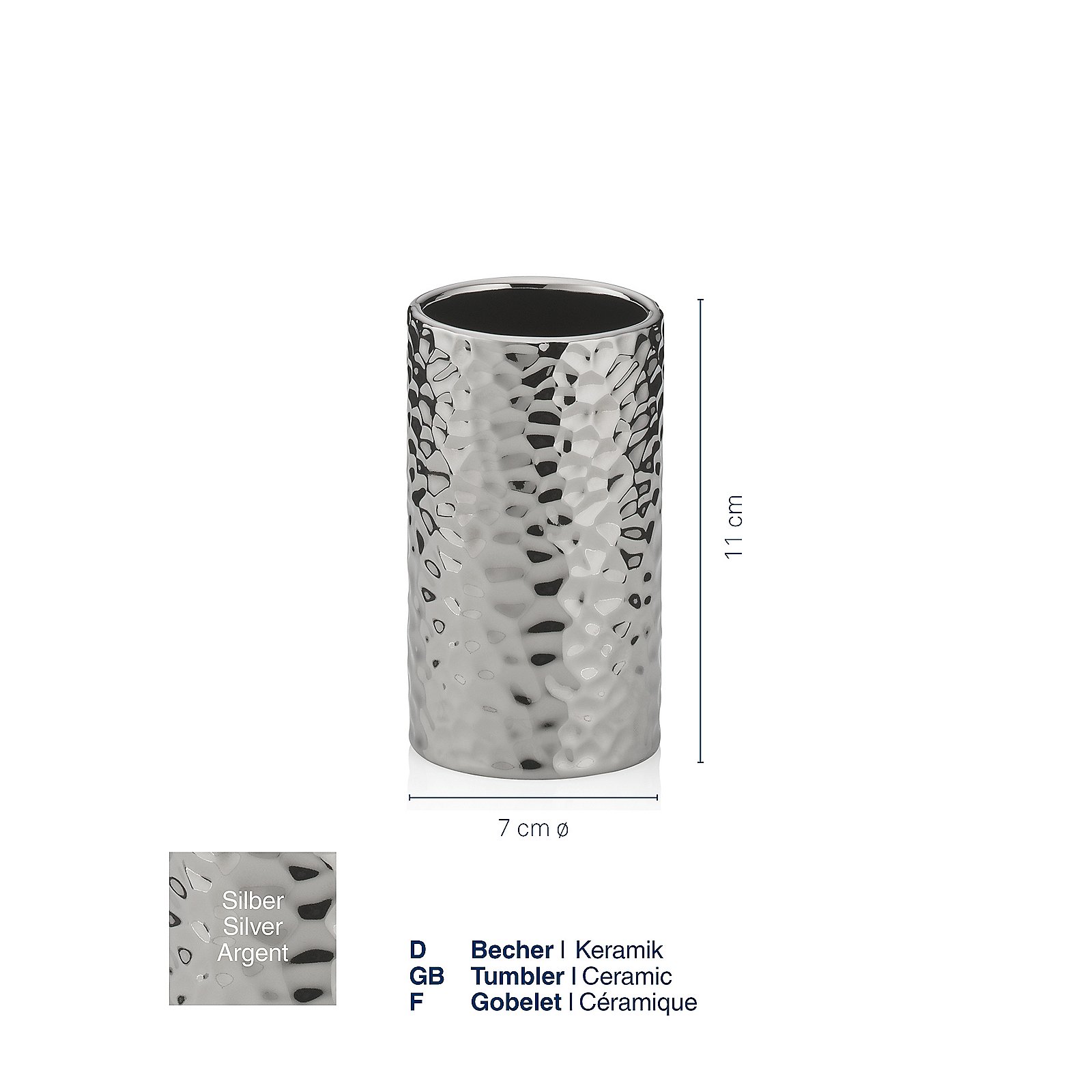 Becher Sterling 11 cm - Keramik silber