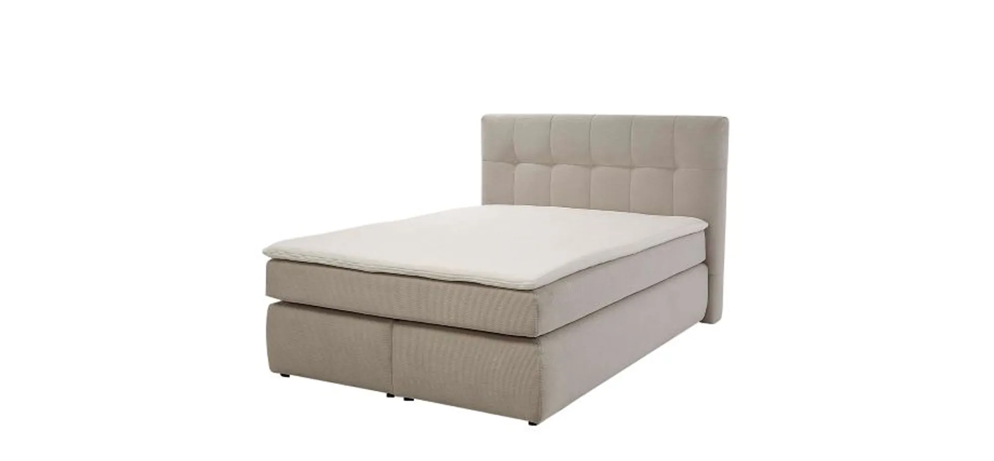 Boxspringbett, Feincord beige, 140x200 cm - Janah