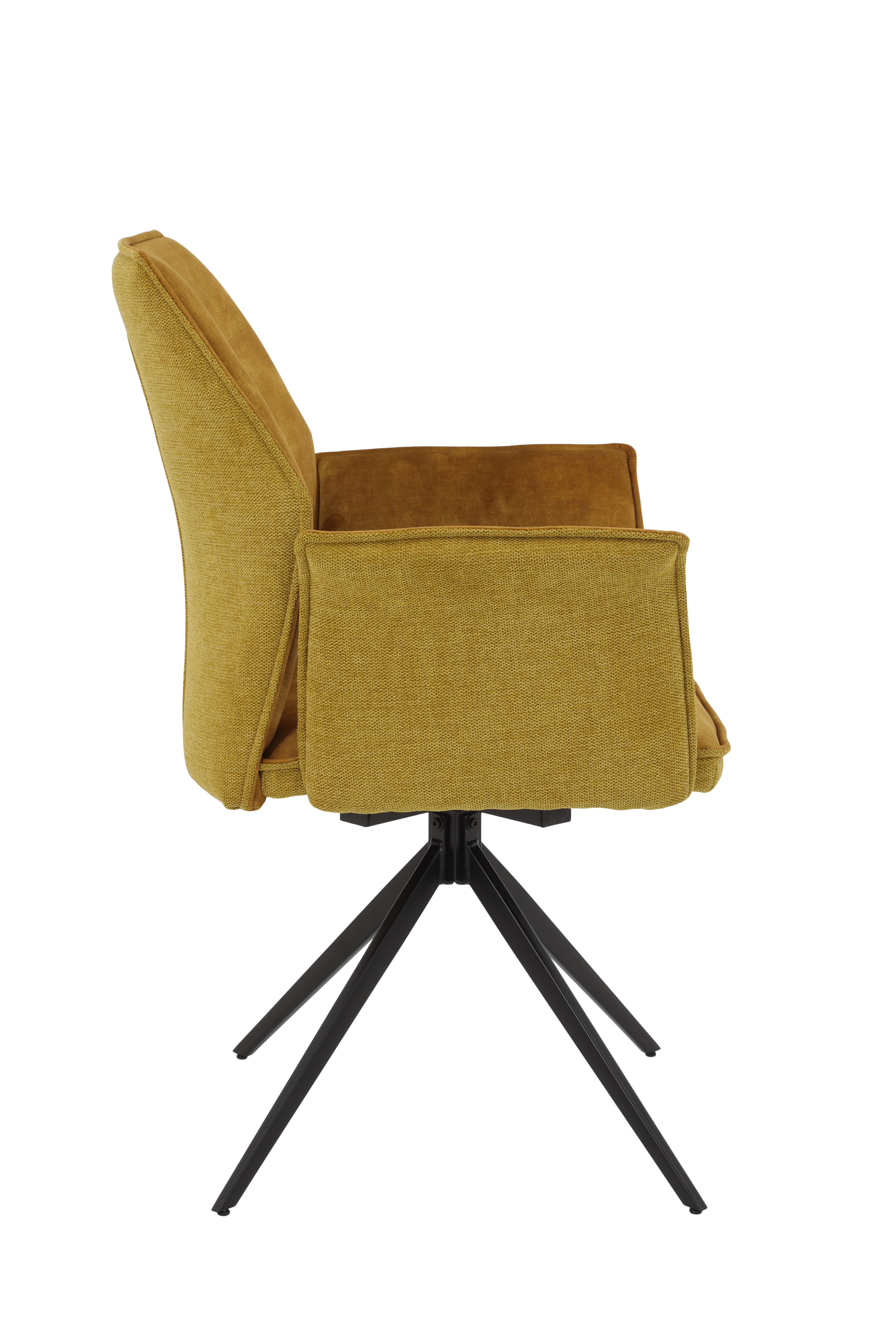 Sessel, Bezug gold farbig, Gestell schwarz - MyTrend358