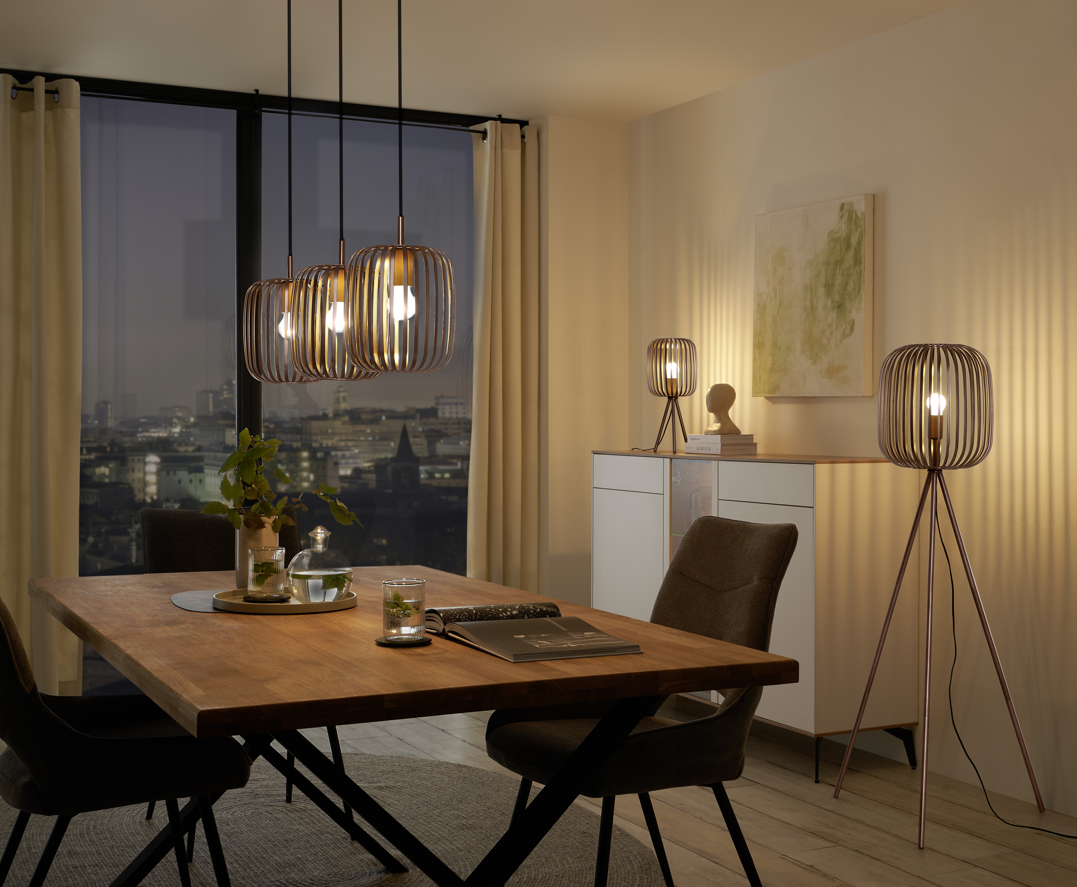 Pendelleuchte Romazzina - 3 flg., bronze