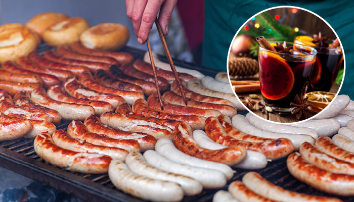 Bratwurst und Glühwein Bratwurst und Glühwein