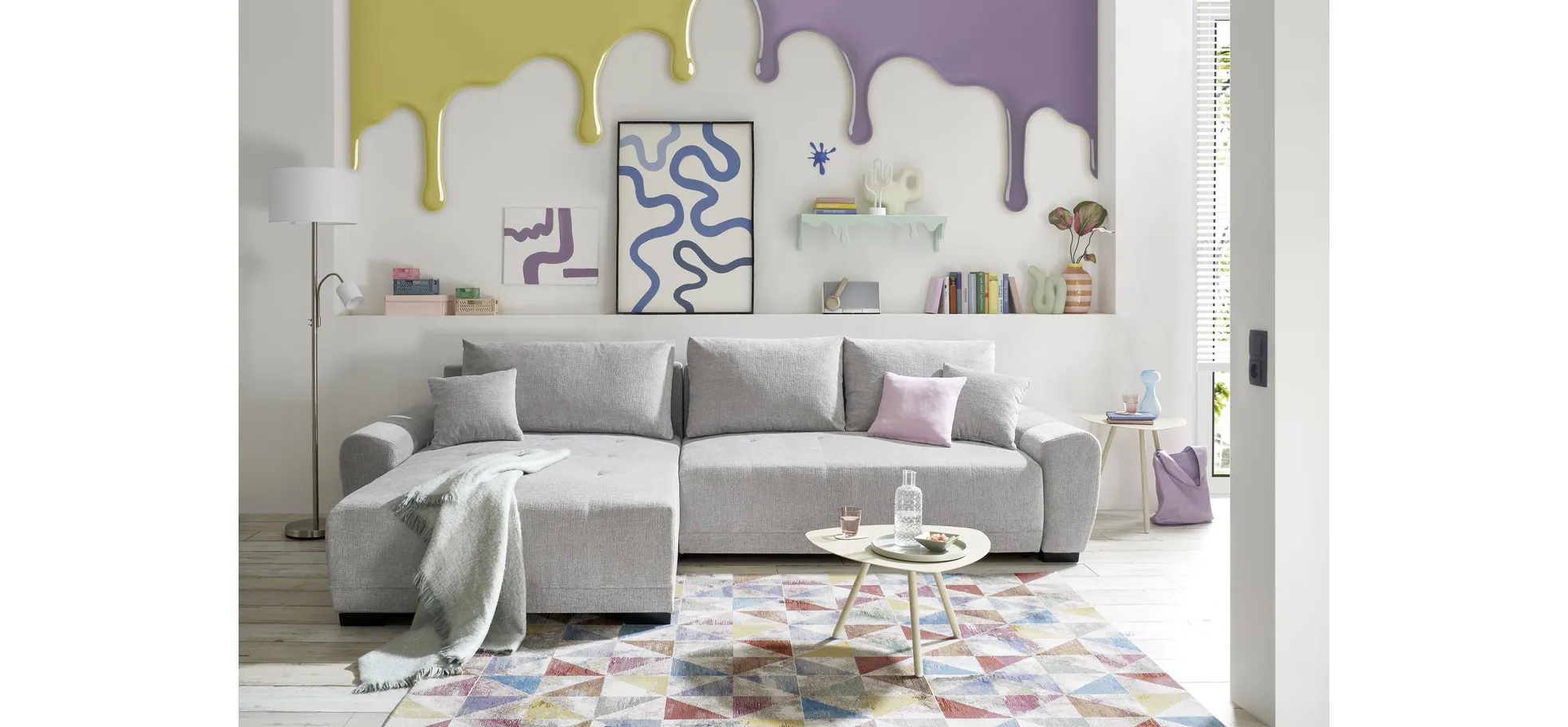 Ecksofa, silver - Eyvette