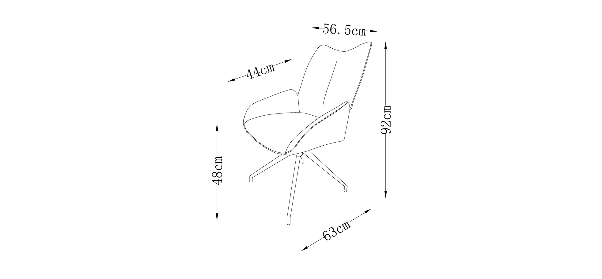 Armlehnstuhl, grau, braun - Maureen