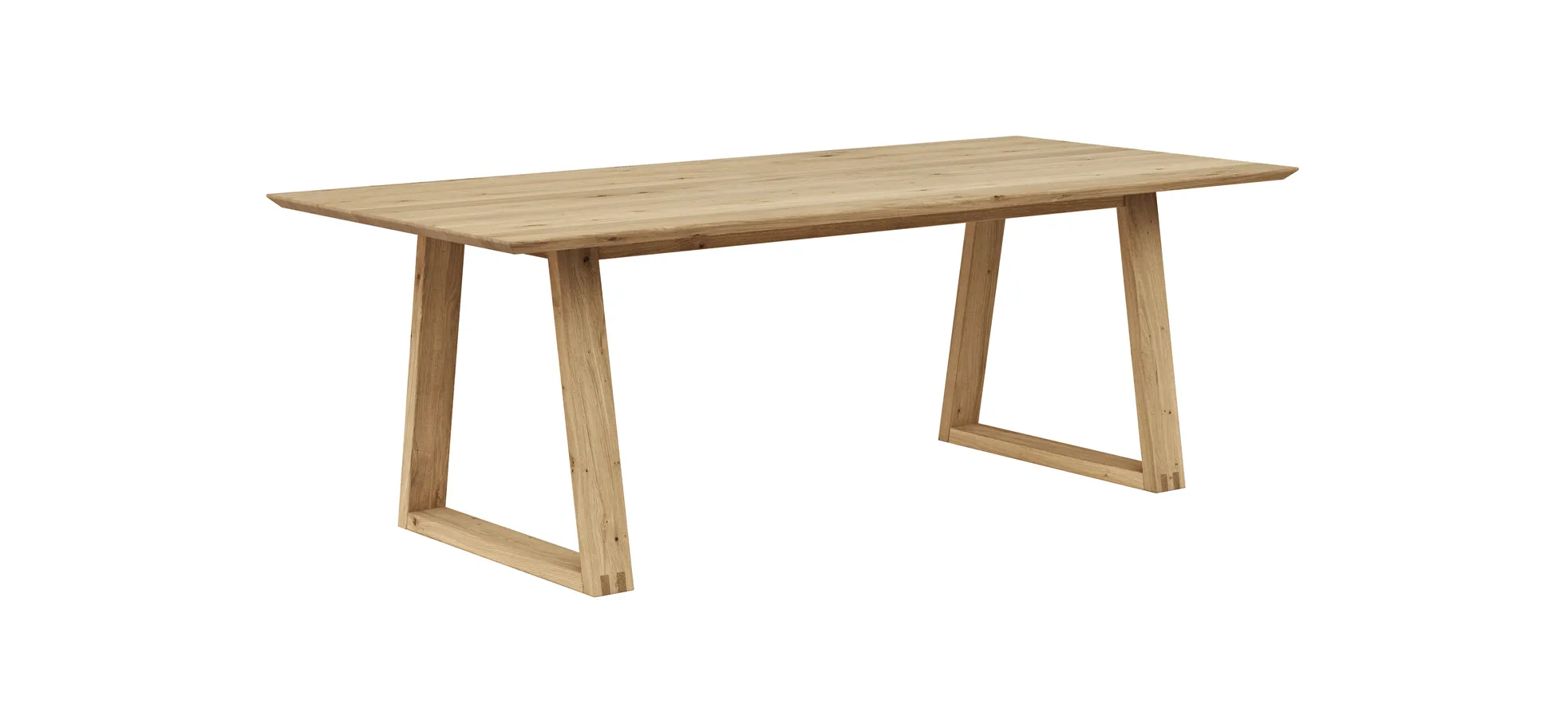 Esstisch Belfast - LB ca. 220x100 cm, Eiche massiv, Legno, Trapezgestell