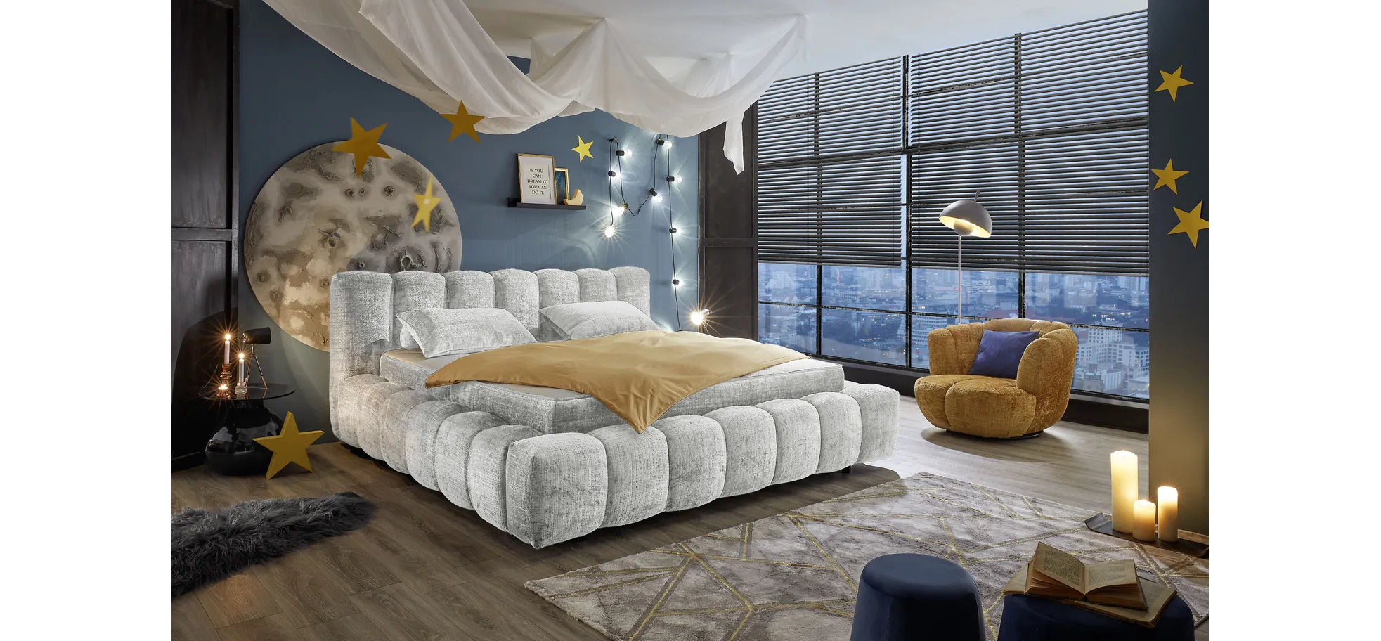 Drehsessel, goldfarben - Editha