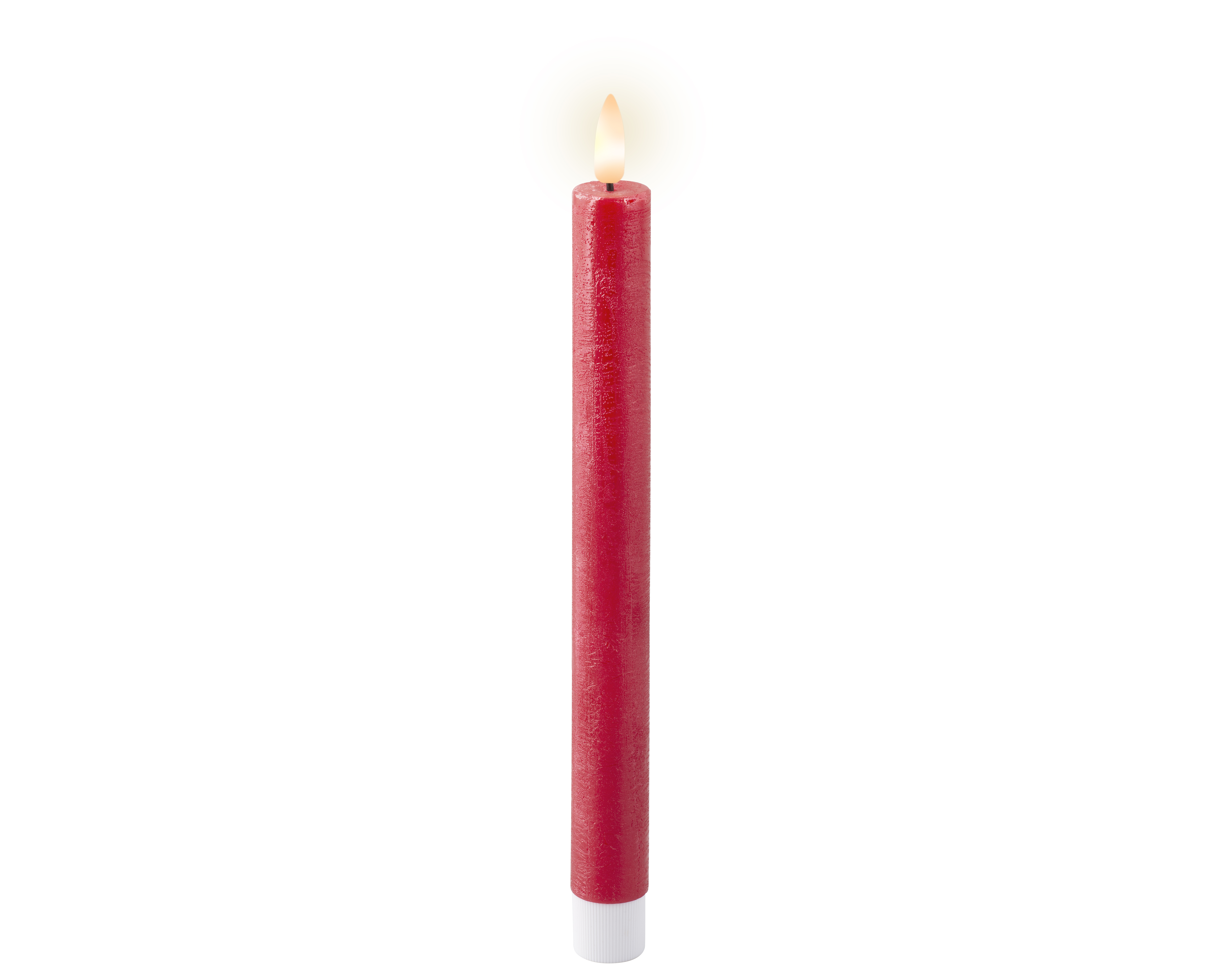 LED Spitzkerze Wachs - weihnachtsrot/warmweiss, Wachs, Ø2.20-H24.5cm-1L
