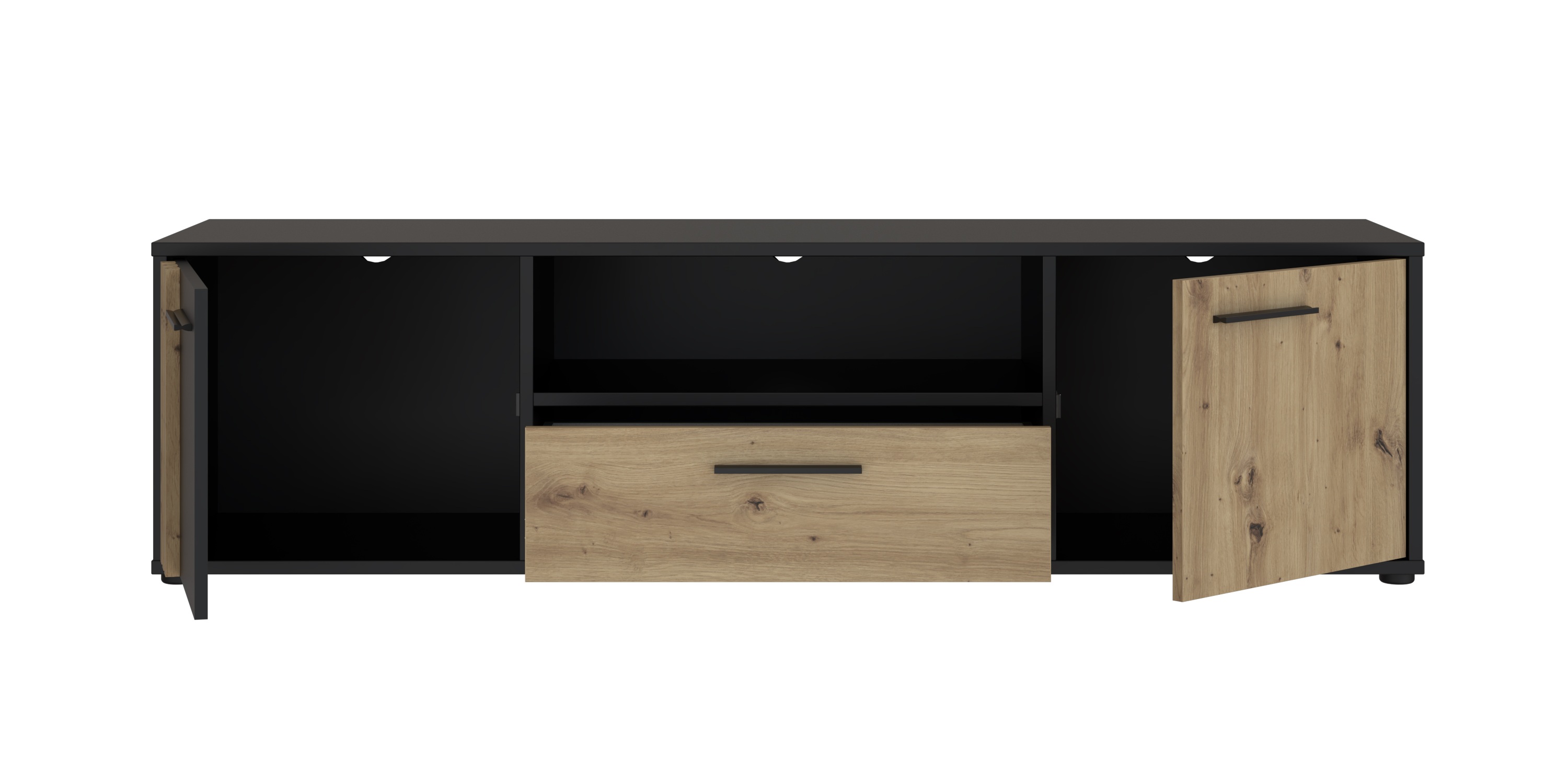 TV-Unterschrank, Black/Artisan Oak  - Floriss